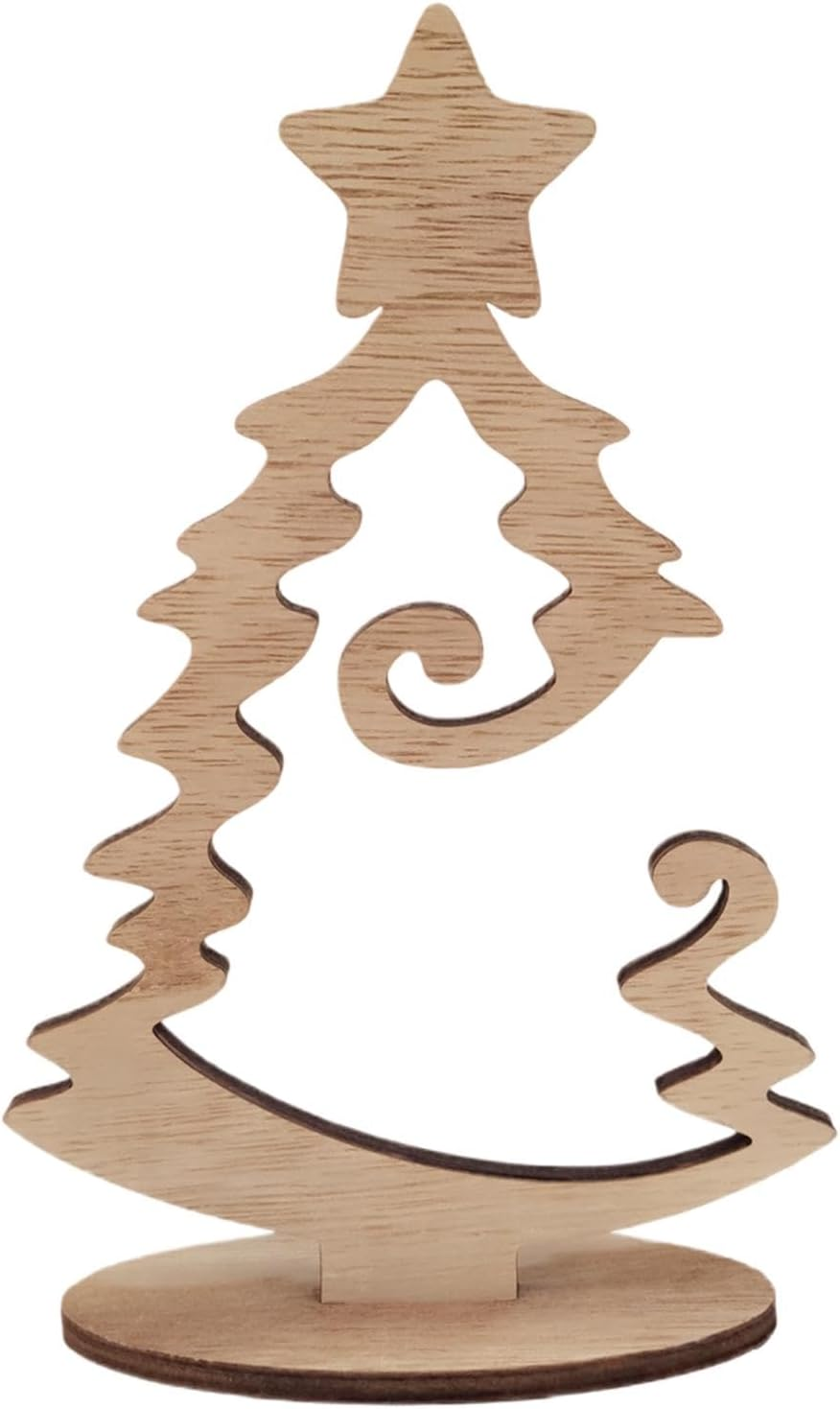 Wooden Decorations, Tree Ornaments Rustic Tabletop Decor, Tiny Christmas Ornaments, Christmas Tree Standing Wooden Christmas Tree for Christmas Decoration Tabletop Decors image number 2