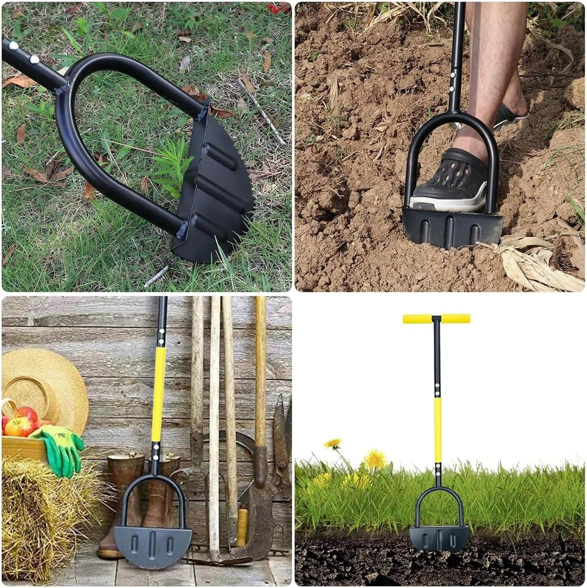 AIMALL Manual Lawn Edger Tool with Serrated Half-Moon Blade and Handle, Ergonomic Step Edge Cutting Shovel for Precise Lawn Maintenance image number 5