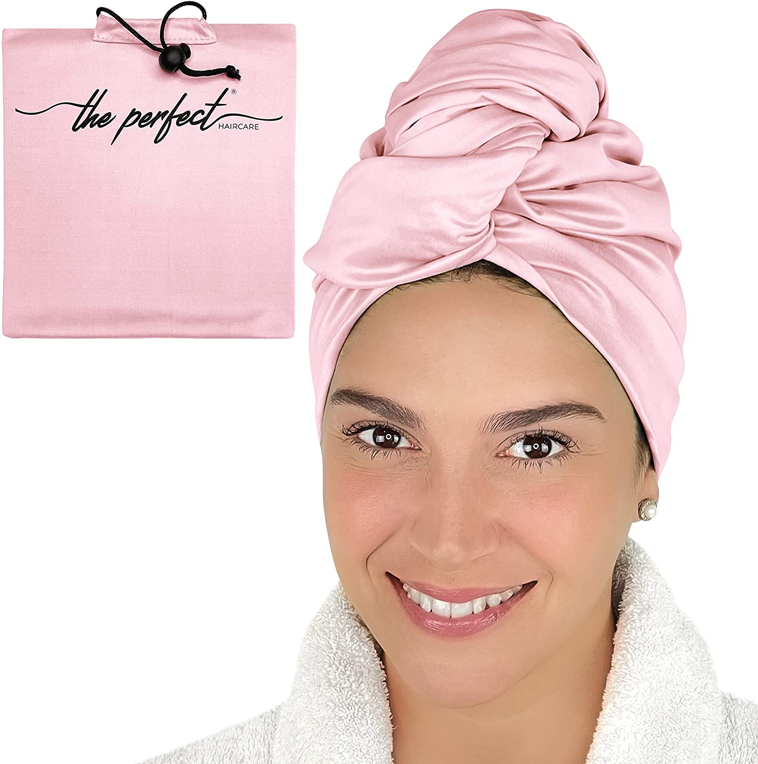 Microfiber Hair Towel Wrap for Women - Gift and Travel - Smooth like Silk - Curly, Wavy, Straight Hair Girls - Plopping Essential - Anti-Frizz, Fast Drying, Works Better than a Cotton T-Shirt image number 6