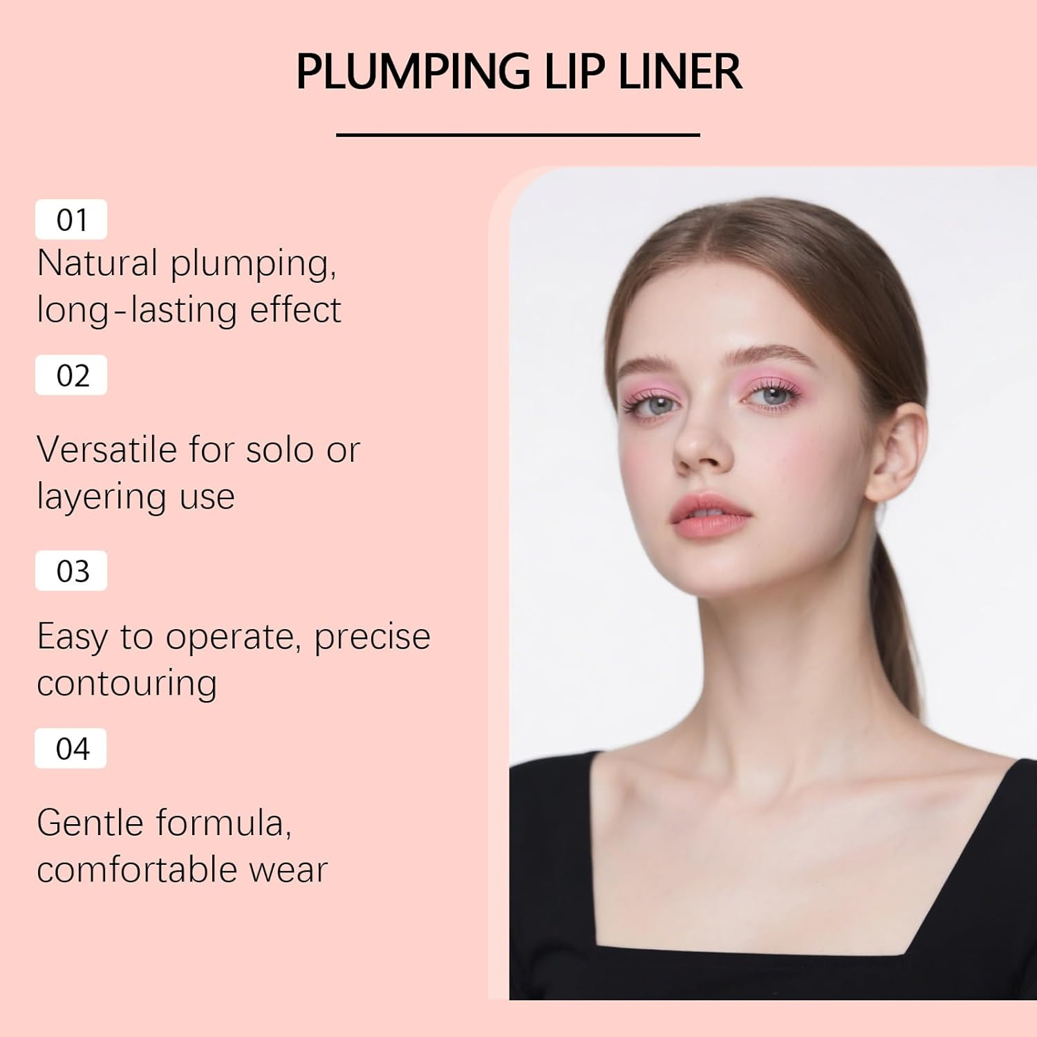 Invisible Extreme Plumping Lip Liner to Prevent Lipstick Feathering, Long-Lasting, Waterproof for Fuller Natural Lips, Looking, Hydrating & Smudge-Proof image number 3