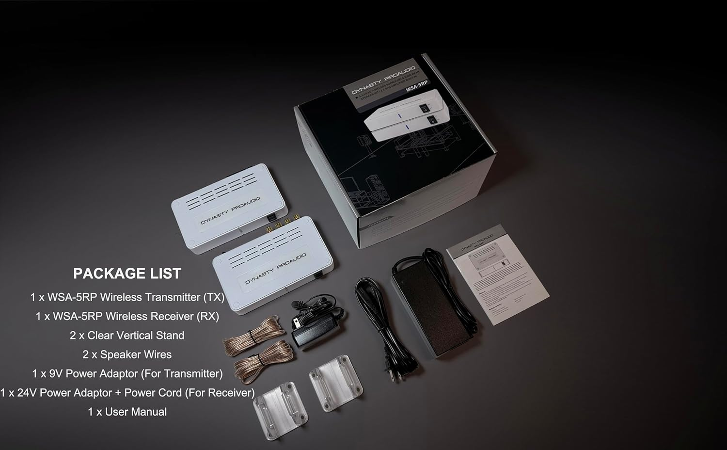 DYNASTY PROAUDIO WSA-5RP Wireless Surround Sound Rear Speakers Kit with 2 X 50W Amplifier Built-In, 5.2G / 5.8Ghz Dual Band Selectable, Total 106 RF Channel Auto Switching image number 4