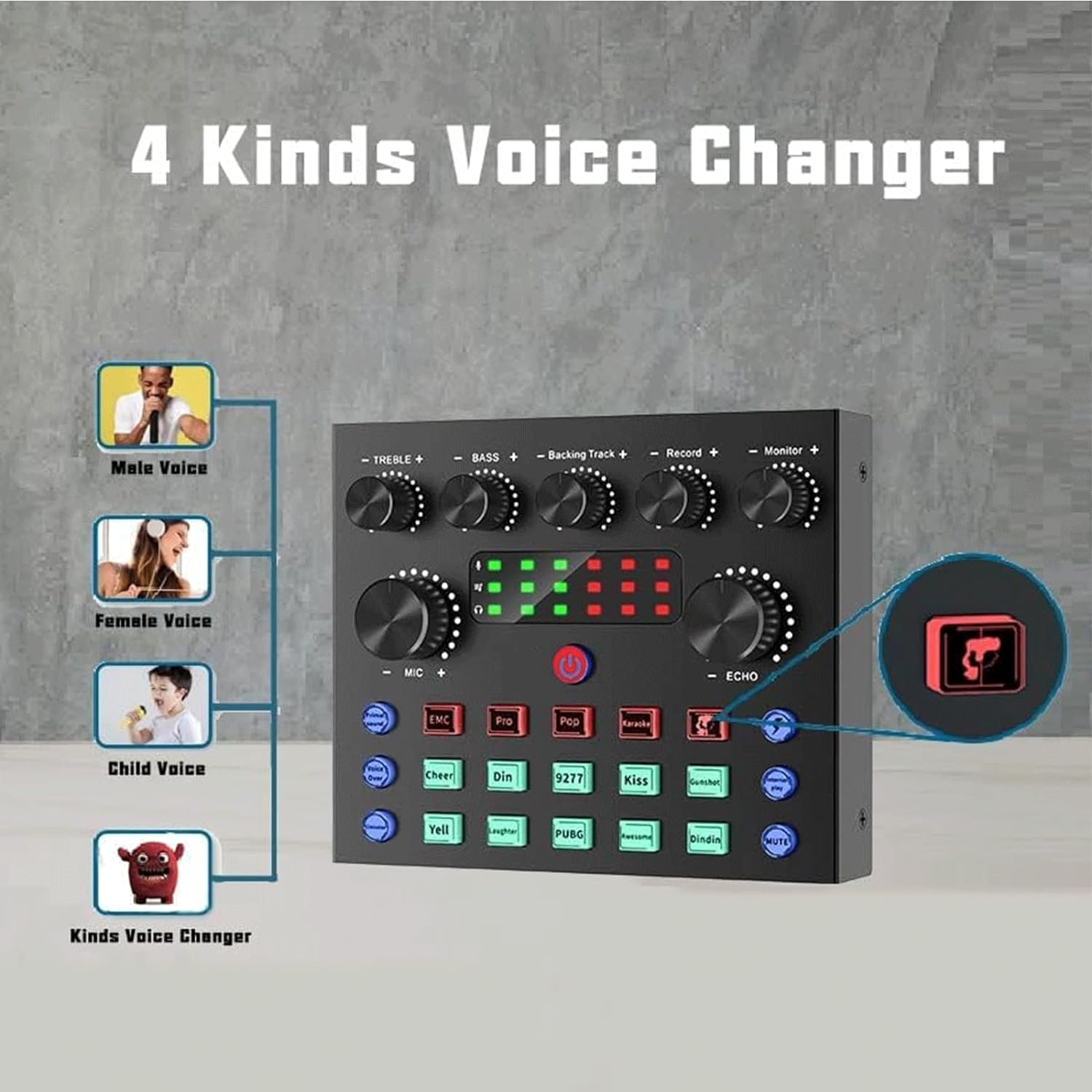 V8S Professional Audio Mixer,Sound Card Mixer,Portable Audio Mixer,Voice Changer Device for Singing/Pc Video Chat/Live Streaming/Broadcast/Karaoke image number 5