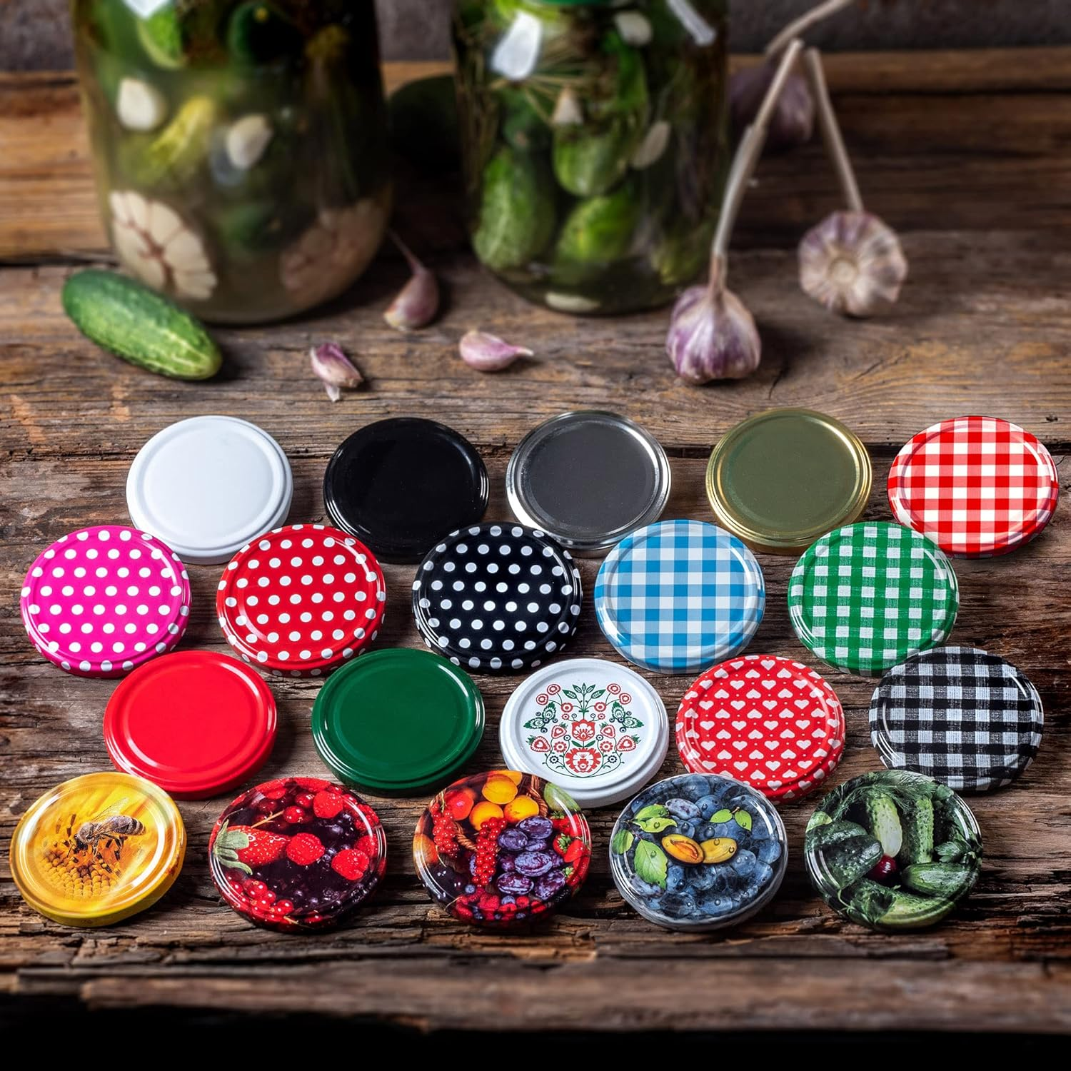 KADAX Glass Jars 235 Ml, Small Preserving Jars with Metal Lids for Homemade Jam, Marmalade and Honey, Jars for Storing Spices and Herbs (Fruits, Set of 10) image number 7