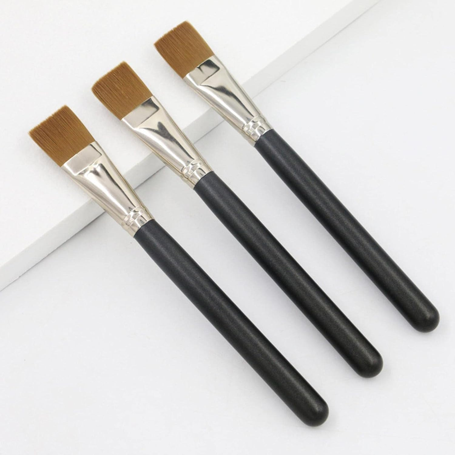 #N/A Square Foundation Brush Cosmetics Synthetic Bristles Smooth Contour Brush Flat Makeup Brush for Facial Mask Emulsion Liquid Cream image number 2
