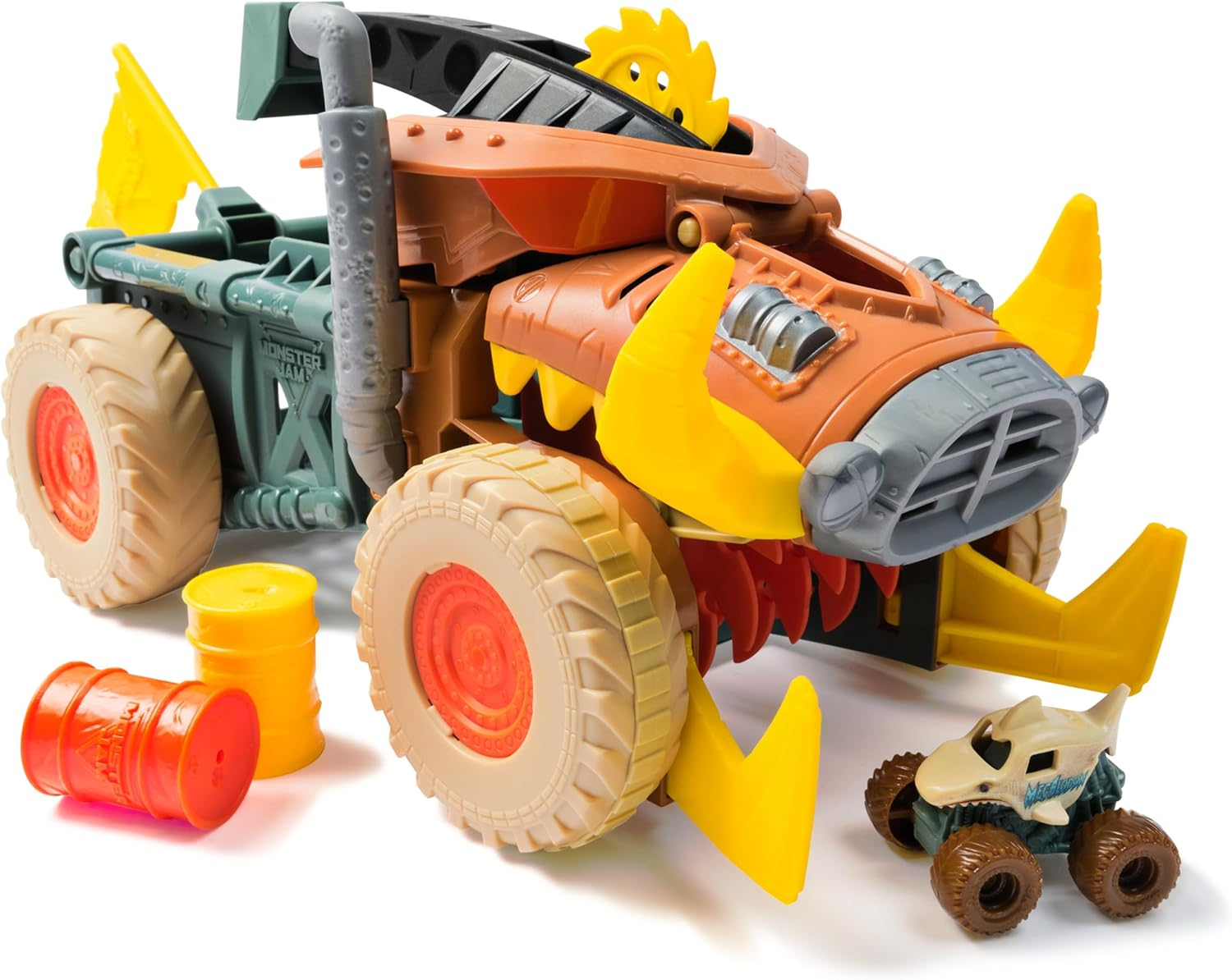 Monster Jam Mini Jam, Megalodon Mad Hog Chomper and Monster Truck, Fun Cleanup and Storage, Kids&rsquo; Toy Gifts for Boys and Girls Aged 3 and Up