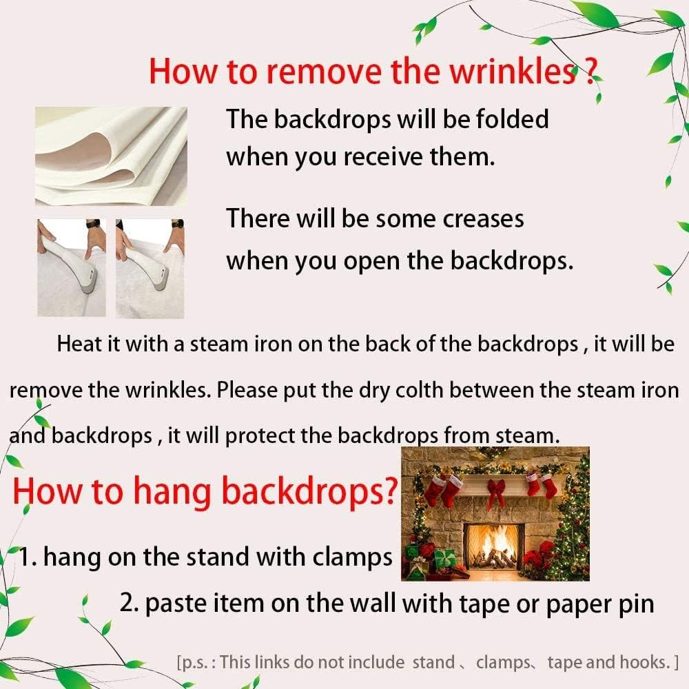 Fireplace Holiday Photography Backdrop Photo Booths Studio Props Vinyl 7X5Ft Christmas Stocking Tree Photo Background Winter Xmas Birthday Party Decorations Baby Shower Supplies image number 5