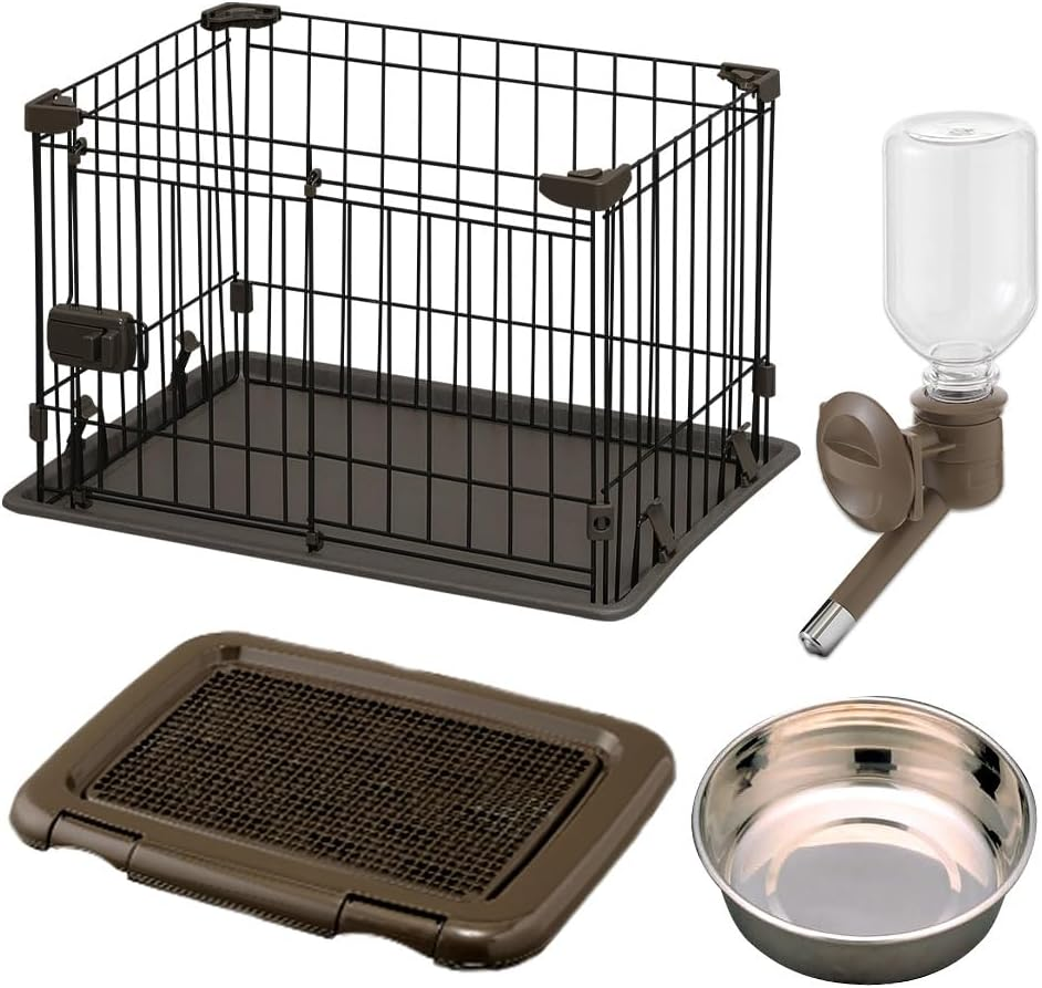 Iris Ohyama Starter Set for Dogs, System Circle, Training Pet Tray, Water Bottle, Stainless Steel Tableware, 20 Trial Pet Sheets image number 1