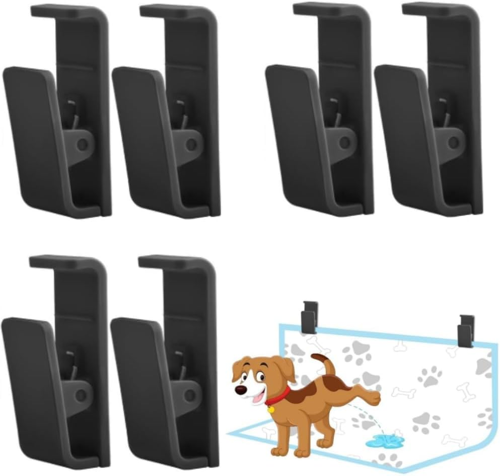 6Pcs Wall Pee Pad Holder Clips Dog Training Pads Holder Clips,Dog Training Pad Holder Clips for Wall Mounting, Puppy Training Pads Holder Clips Wall Pee Pads Clips image number 2
