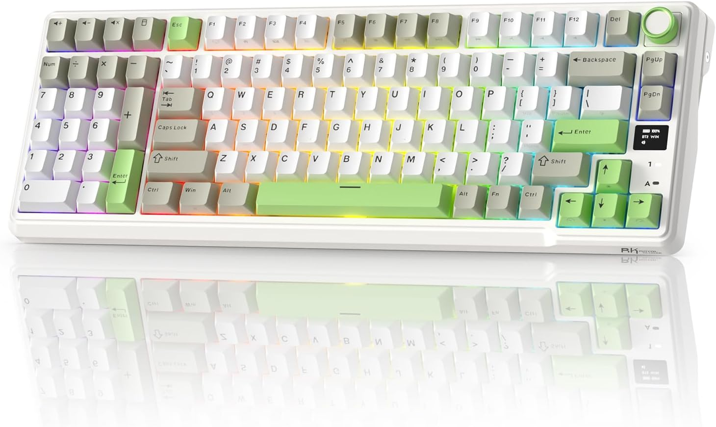 RK ROYAL KLUDGE L98 Gasket Mount Mechanical Keyboard W/Display Screen & Hot-Swap Knob, Tri-Mode BT/2.4G/USB-C 95% Wireless Keyboard W/Left Number Keys, Hot Swappable, Pro Software, 8000Mah Battery