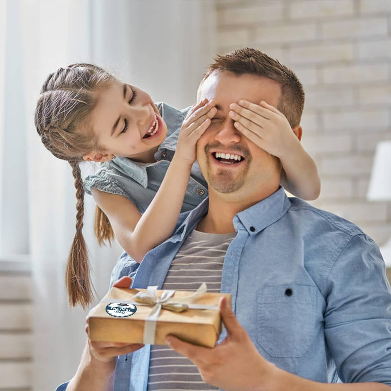 HADDIY Happy Father'S Day Stickers,500 Pcs 1.5 Inches Dad Stickers Lables in Bulk for Father Day Cards,Envelopes Seals,Cookies,Box and Gifts Wrapping Decoration - B image number 5