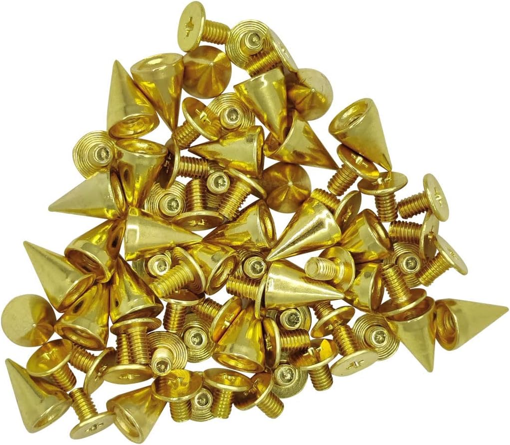 100 Pairs Cone Spikes Screwback Studs, Cone Gold Studs and Spikes Punk, DIY Leather Craft Cool Rivets Punk(7X10Mm) - Silver image number 7
