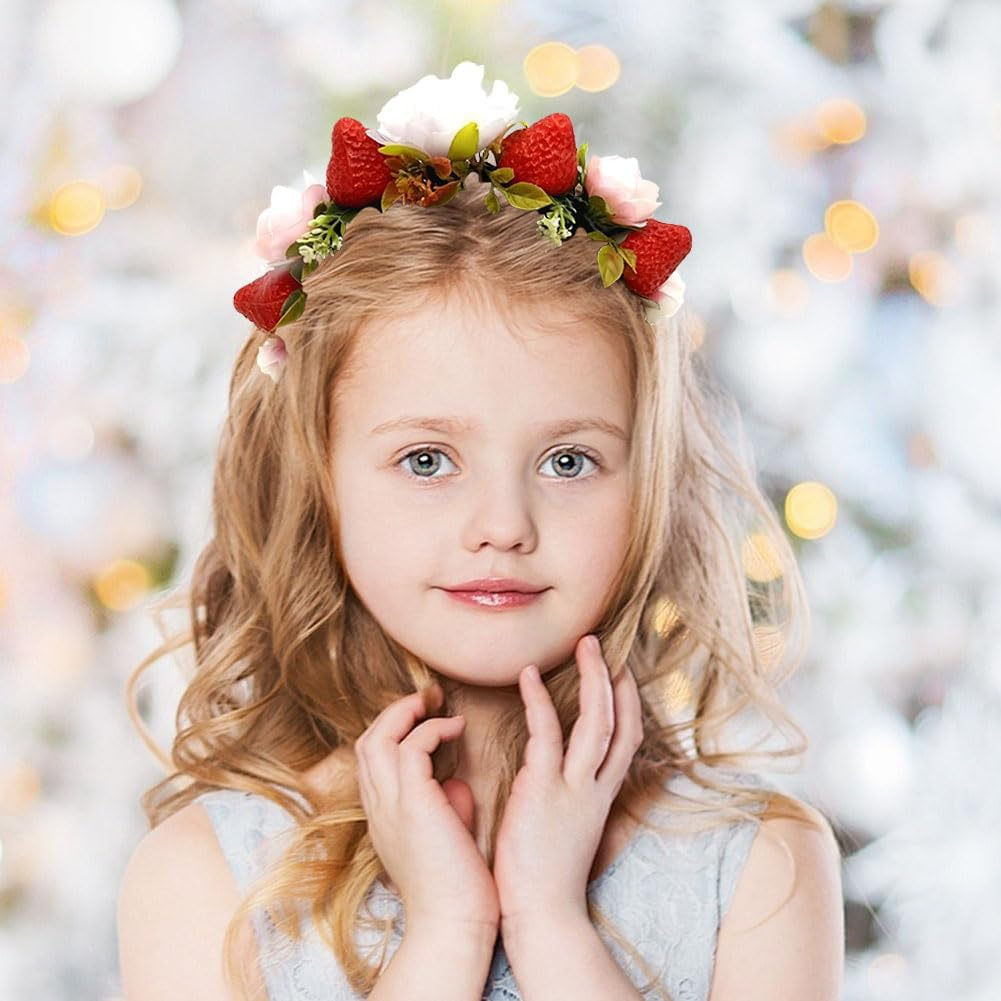 Flower Headband Garland, Floral Crown Hairband, Flower Headdress with Ribbon, Boho Flower Headpiece, Party Birthday Wedding Decoration image number 5