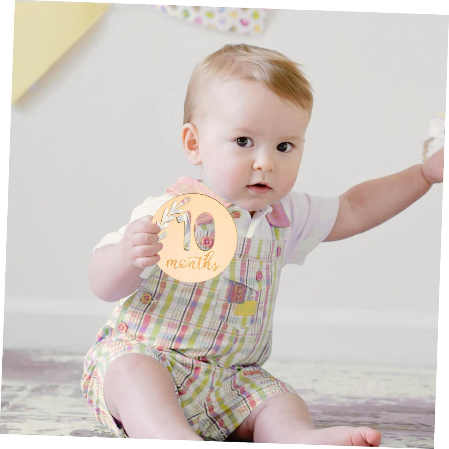 BESPORTBLE 12Pcs Newborn Milestone Blocks Monthly Commemorative Cards for Photography image number 6