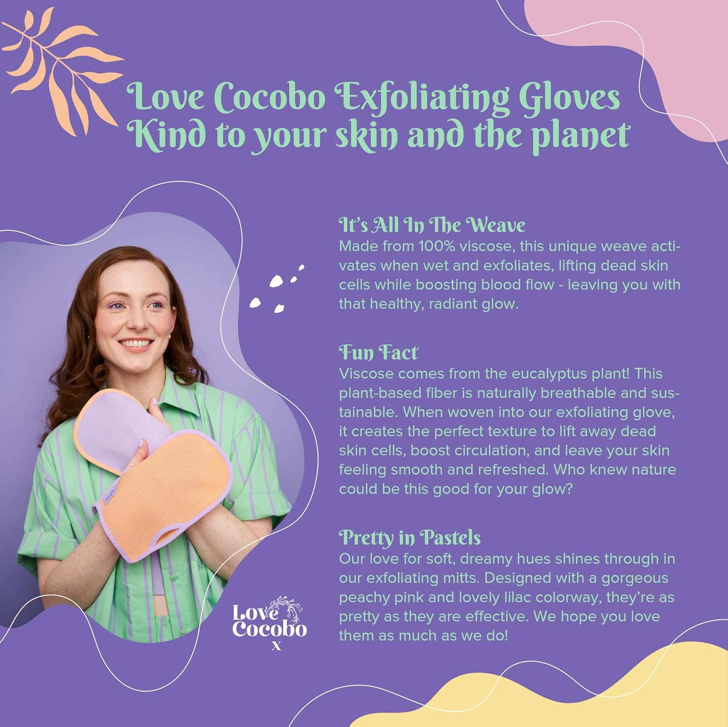 Exfoliating Glove | Body Scrub Mitt | Dead Skin Exfoliator | Kessa Gloves | Tan Remover | Targets Keratosis Pilaris Ingrown Hair | Hammam Moroccan Shower Mitts | Eco Biodegradable | 2Pcs image number 2