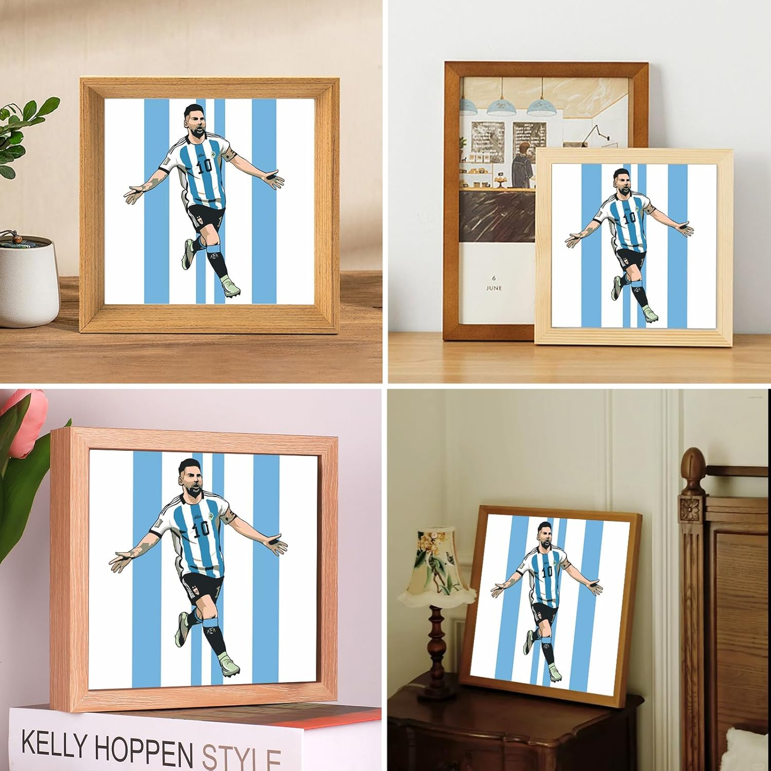 QDUODUO Football Painting by Numbers with Frame for Adults Beginners and Children from 6 Years, LM10 Football Paint by Numbers with Canvas Brushes Acrylic Pigment, 20 X 20 Cm Small DIY Hand-Painted - Cartoon Paint By Numbers Set Of 2 image number 4