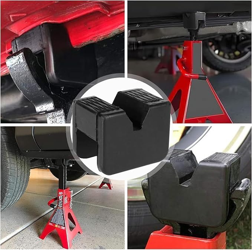 Universal Car Lift Jack Stand Pads &ndash; Heavy Duty Rubber Pads for Jack Stand Support, Floor Jack, Anti-Slip Rail Slotted Pads &ndash; Compatible with Sedan, SUV, Trucks & More &ndash; Durable Repair Tools (8 PCS) image number 6