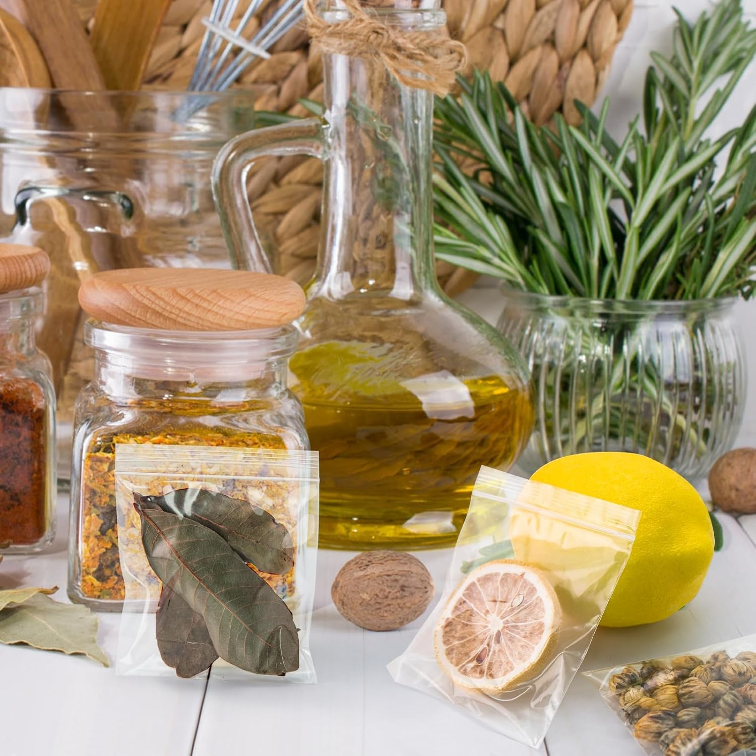 240Pcs 3X3 Zip Lock Bags, Clear Small Plastic Baggie for Pills, Rings, Snacks, Reclosable Seal image number 2