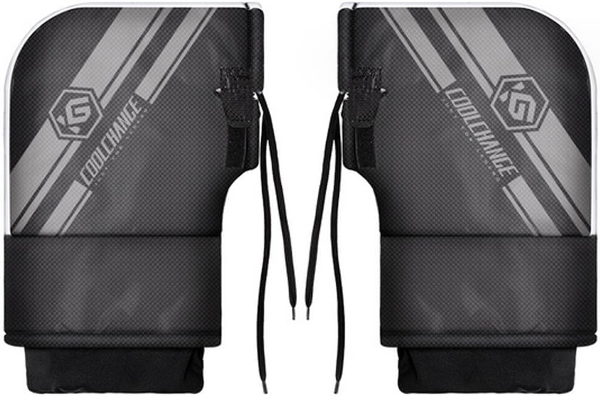 Universal Motorcycle Handlebar Mittens Thickened Fleece Waterproof Windproof Thermal Scooter Motorbike Handle Warmers Handlebar Muff Cover Gloves Wide Opening, Black