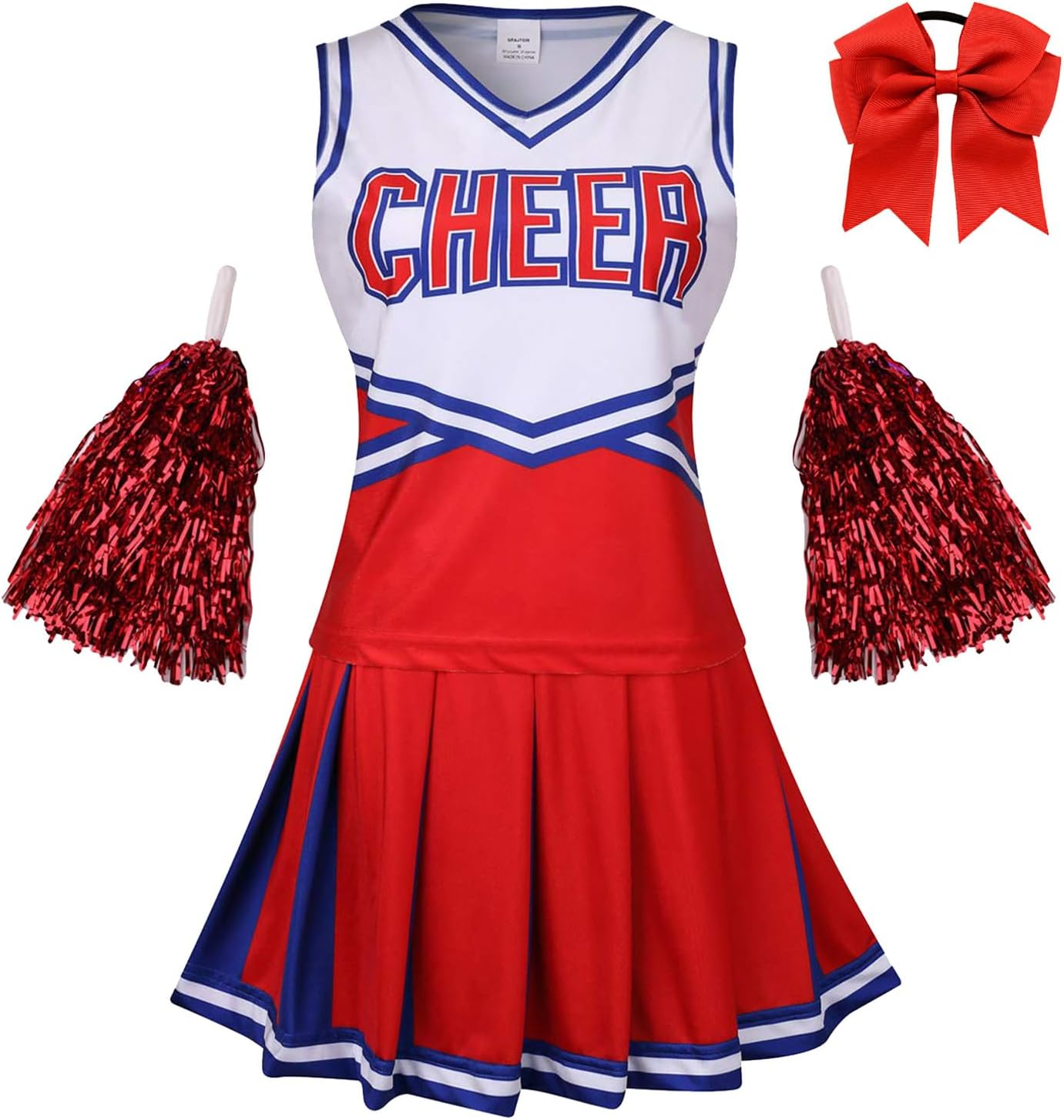 GRAJTCIN Skinny Cheerleader Costume for Women & Youth Musical Uniform Halloween Party Fancy Outfit
