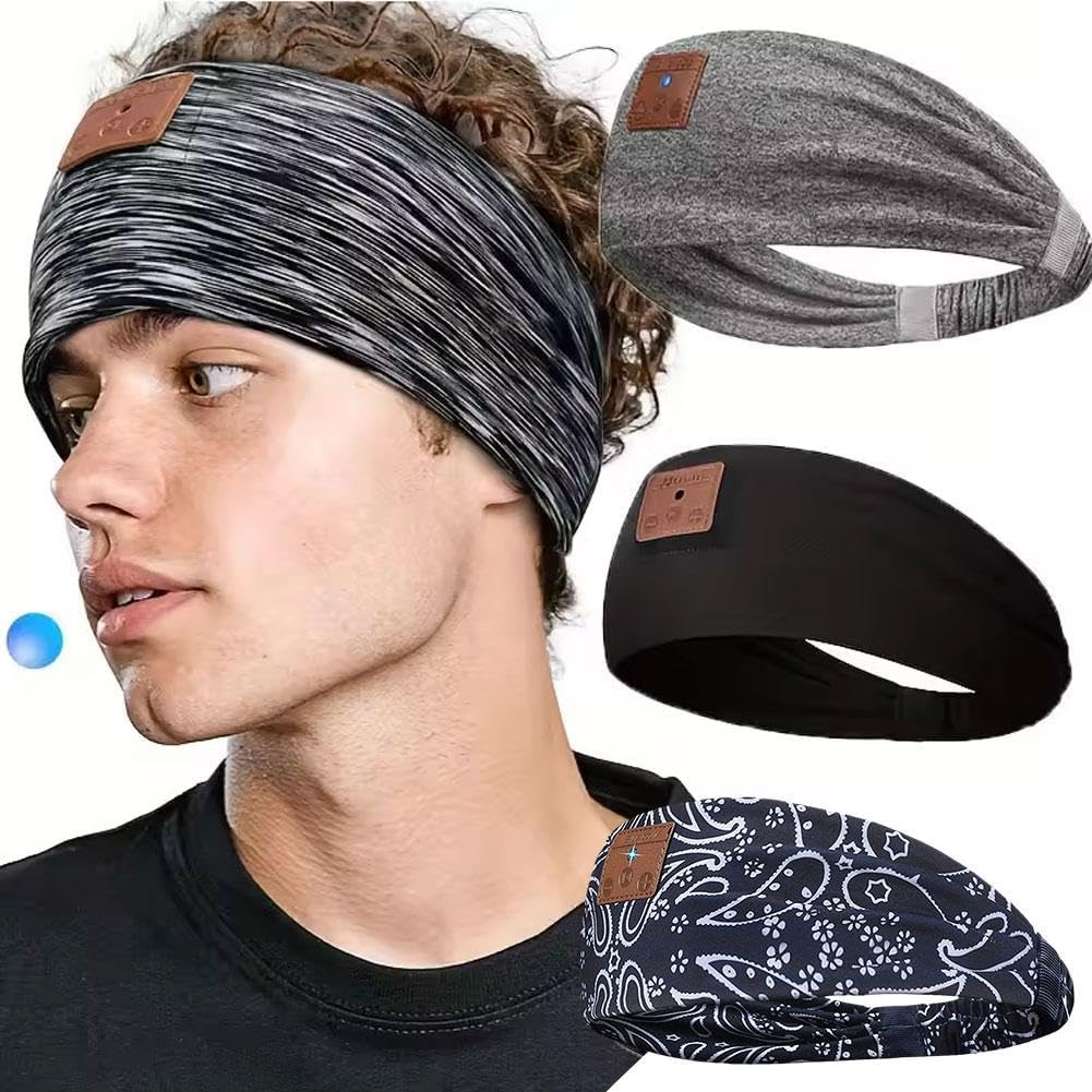 Headphones Bluetooth-Compatible Sports Bandana Boho Headband Headphones HD Thin Yoga Calling Sleepers for Side Speakers Music image number 2