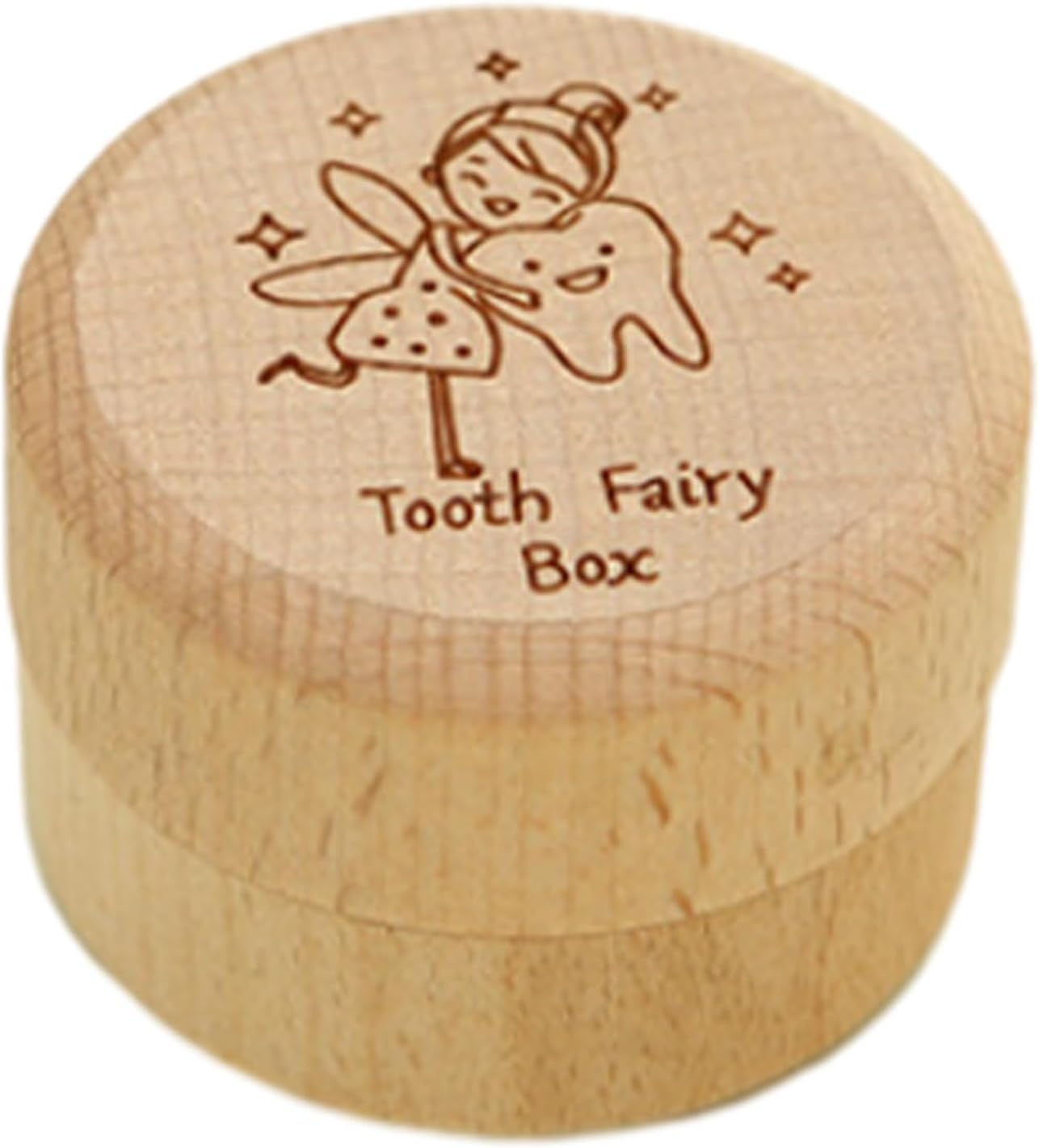 Baby Tooth Box - Cute Carved Wooden Box, Tooth Keepsake Box for Baby Teeth, Carved Box for Lost Teeth, Cute Wooden Tooth Storage Organizer, Baby Tooth Container for Kids | Fairy Gift, Baby