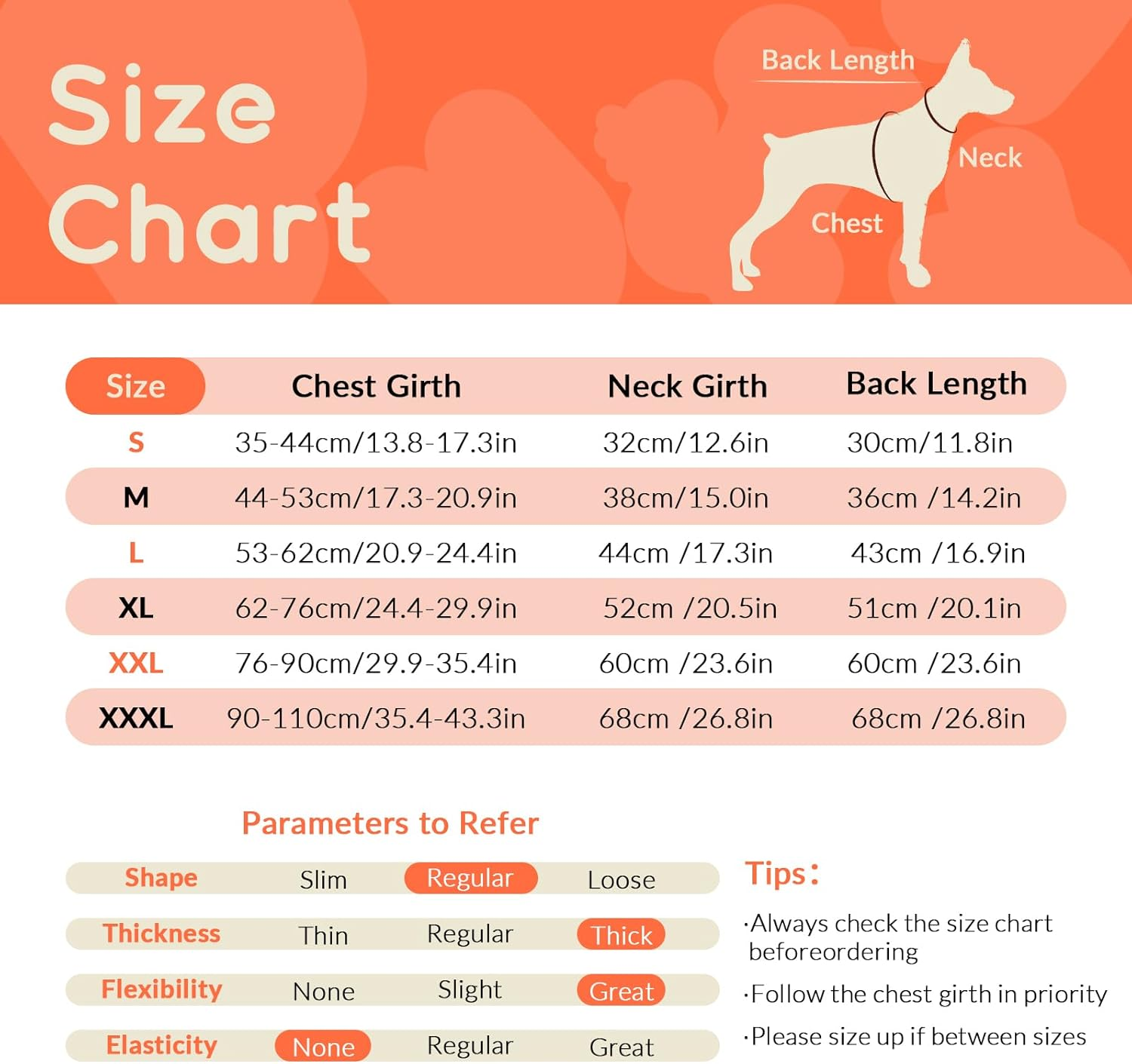 Dog Jacket, Waterproof, Dog Coat, Fleece Lined Warm Dog Vest, Winter Jacket, Dog Clothing, Windproof Coats with Reflective Strips for Winter (Orange, M) image number 5