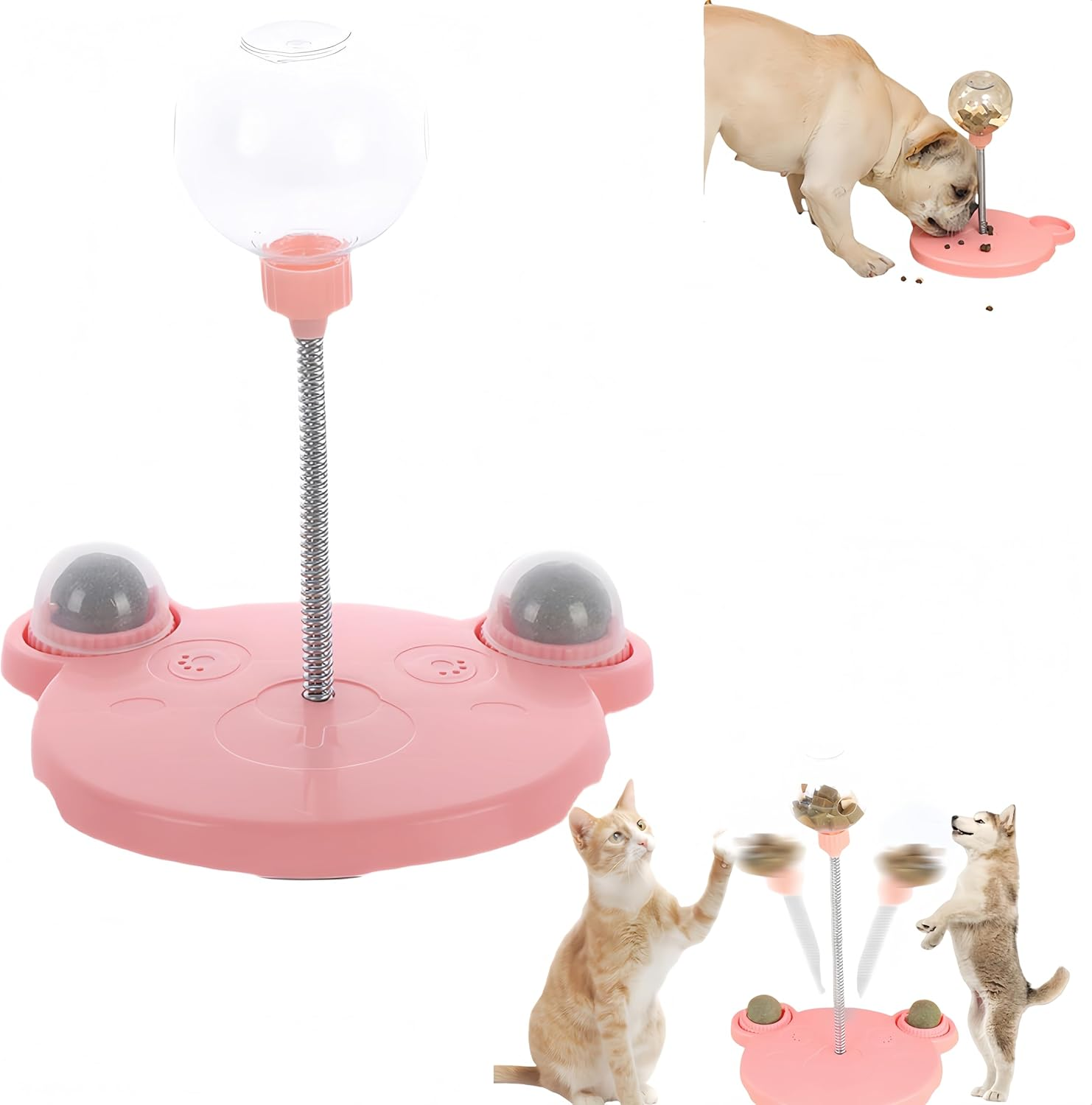 Febohao Interactive Toys for Cats Dogs Enrichment Leaking Treats Ball Pet Feeder Toy with Catnip Cat Puzzle Feeder for Boredom Indoor Slow Feeder image number 1