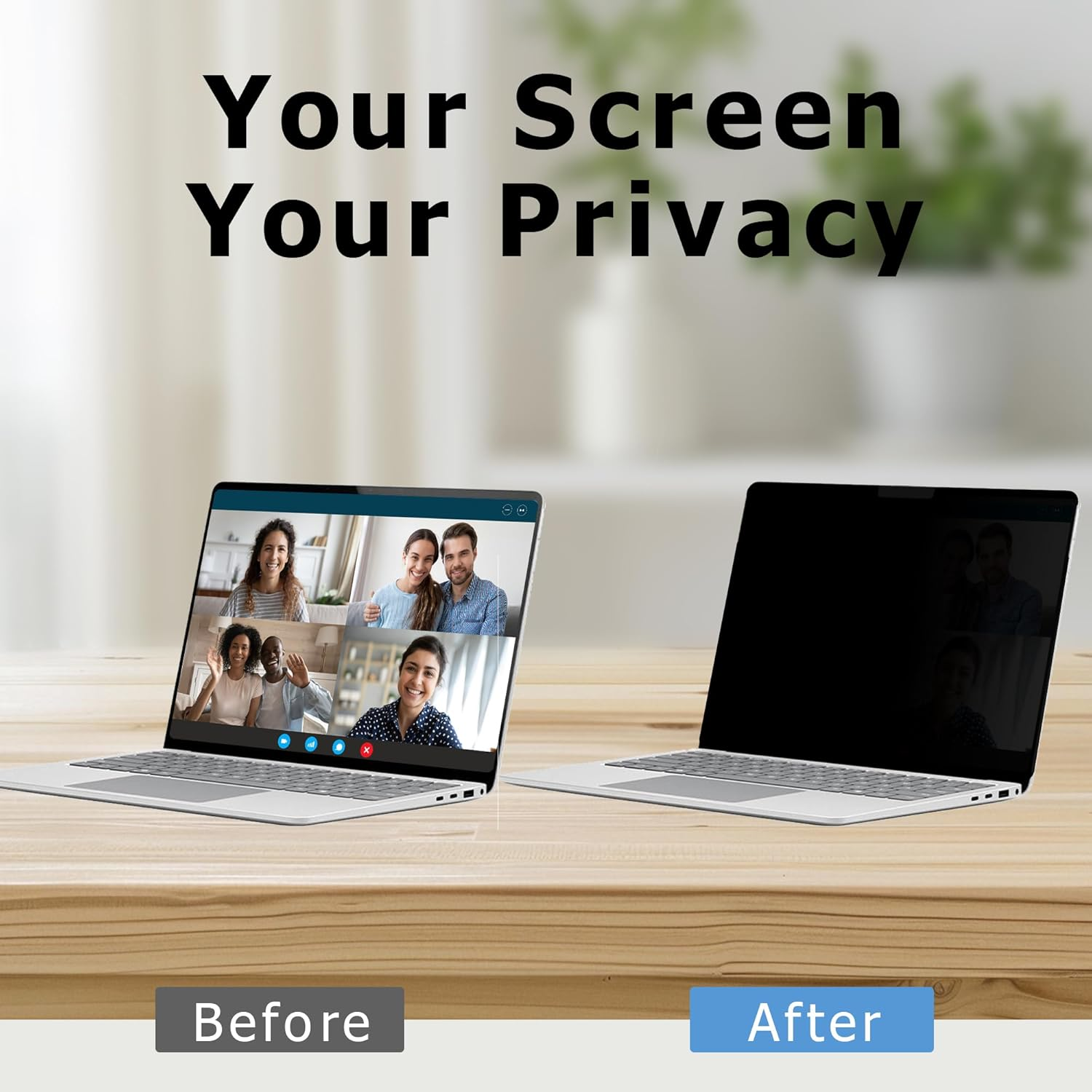 Adeway Privacy Screen for Macbook Air 15 Inch (2023&ndash;2025, M2, M3, M4), Anti-Spy, Magnetic Attachment with Nano Adhesive, Blue Light Reduction & Anti-Glare, Ideal for Office and Travel Use image number 3