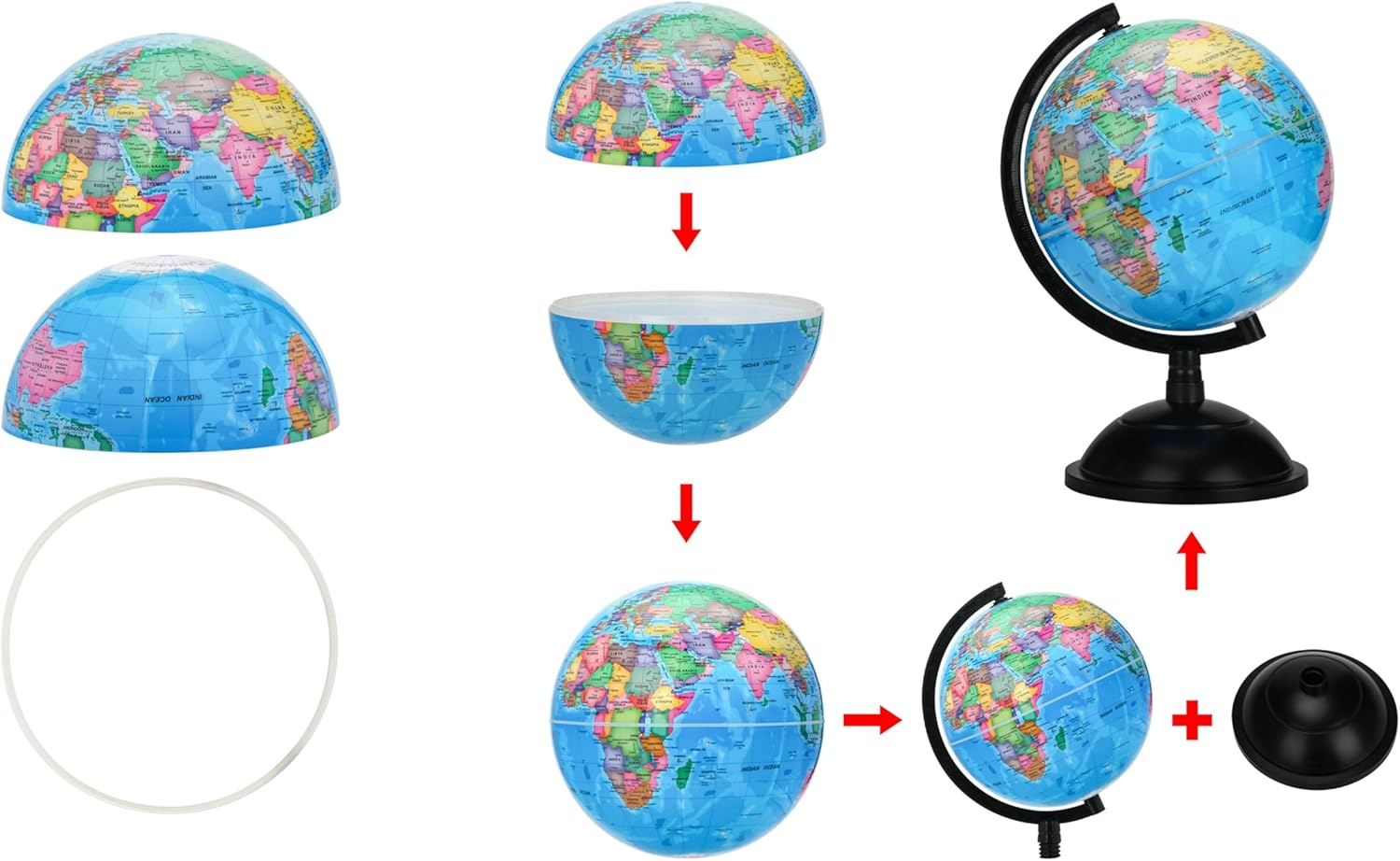 Exerz 20Cm World Globe Educational - Swivel Rotating Earth Globe - Political Map English - Diameter 20Cm (Engish) image number 2