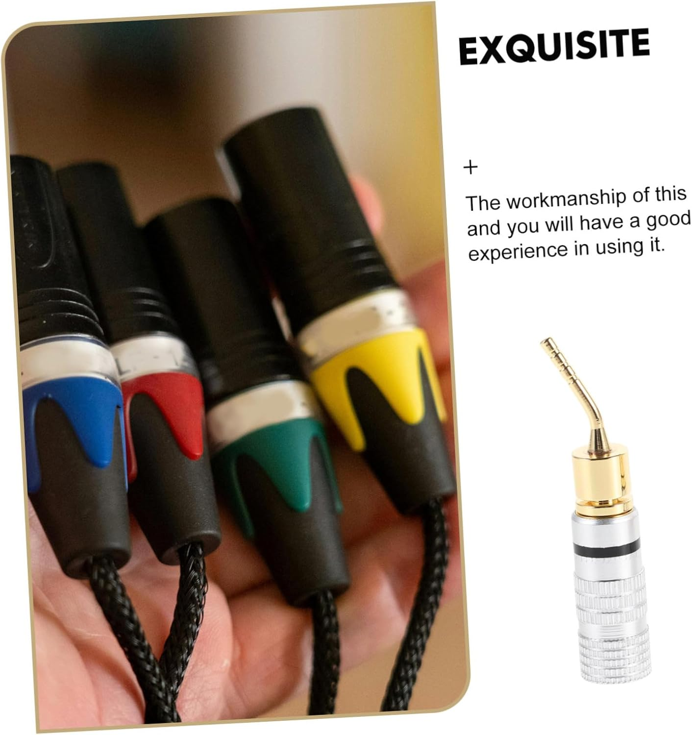 OKUMEYR 4Pcs Screw Type Banana Plugs Speaker Cable Connectors with Terminals Colorcoded Black for Polarity Identification Audio Wire Accessories for Hifi Amplifiers and Home Theater image number 1