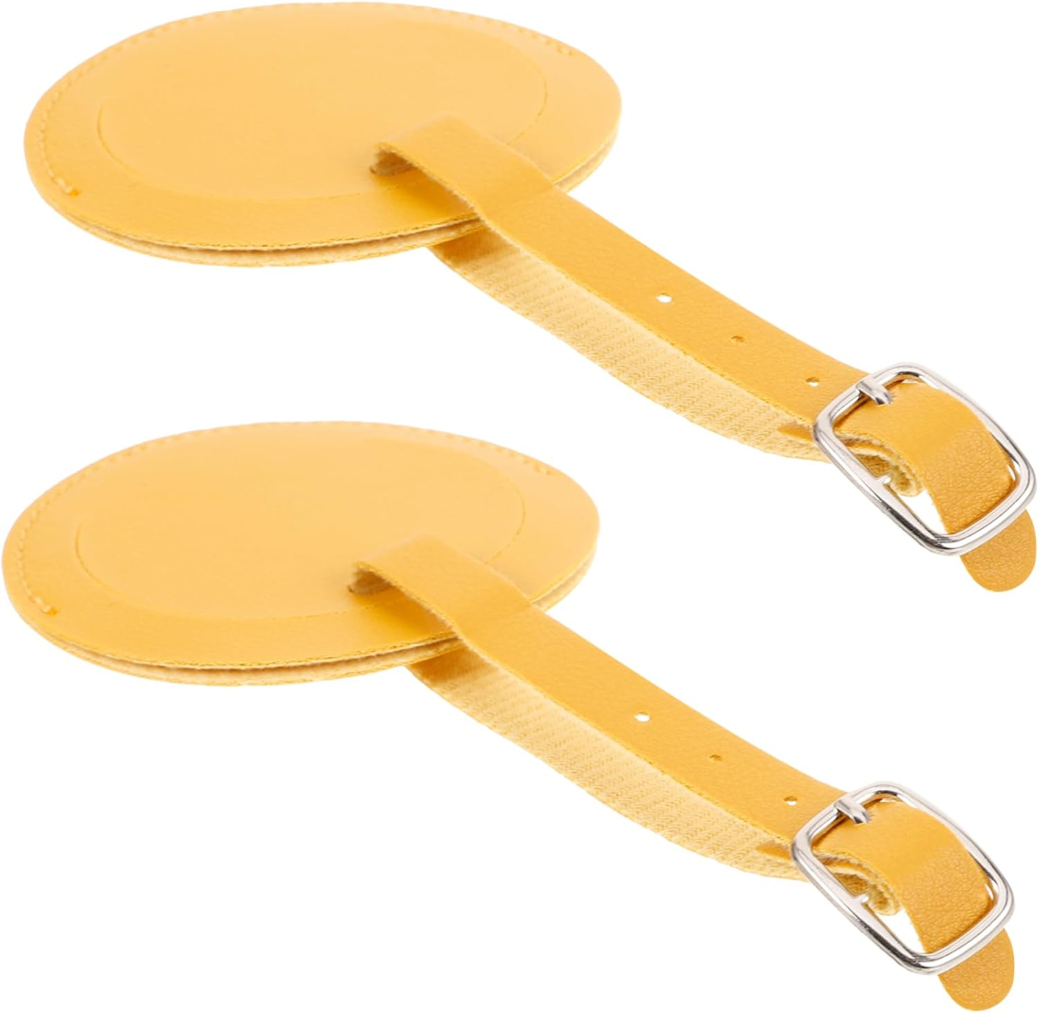 2 Pcs round Pu Leather Luggage Tags Privacy Cover Bright Yellow/Amber Sturdy Travel Bag Id Labels for Suitcase and Backpack