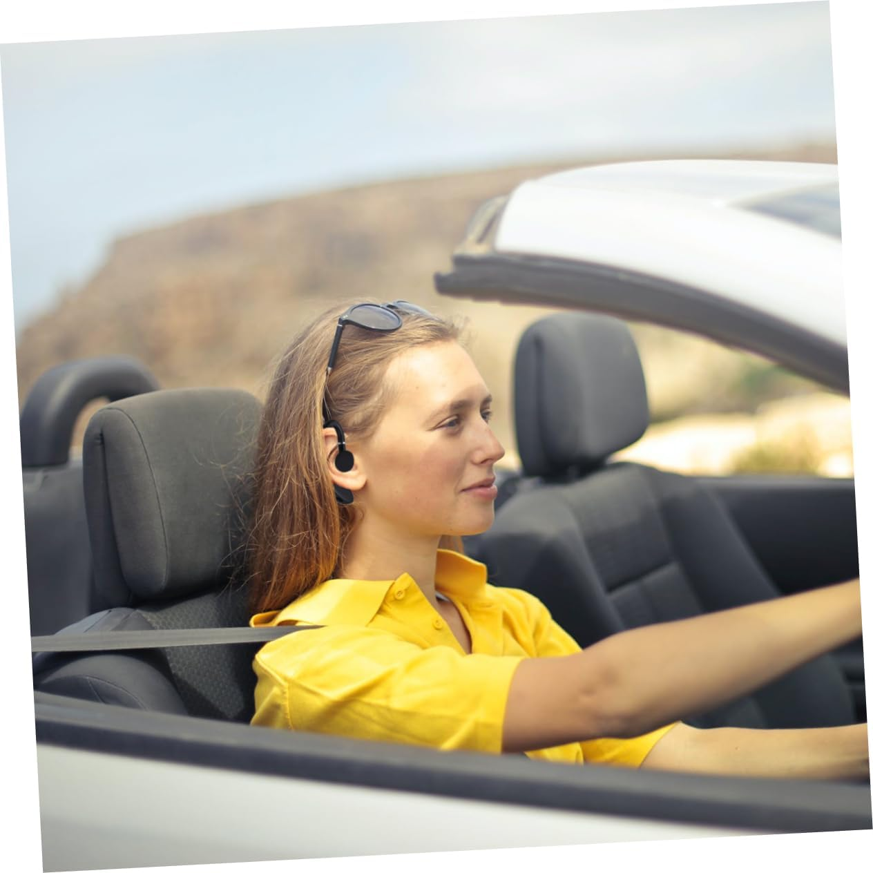 Uonlytech Wireless Wireless Technology Earphone S109 -Side Earpiece with Long Battery Life, TWS Hands-Free Headset for Driving and Workout, Black image number 1