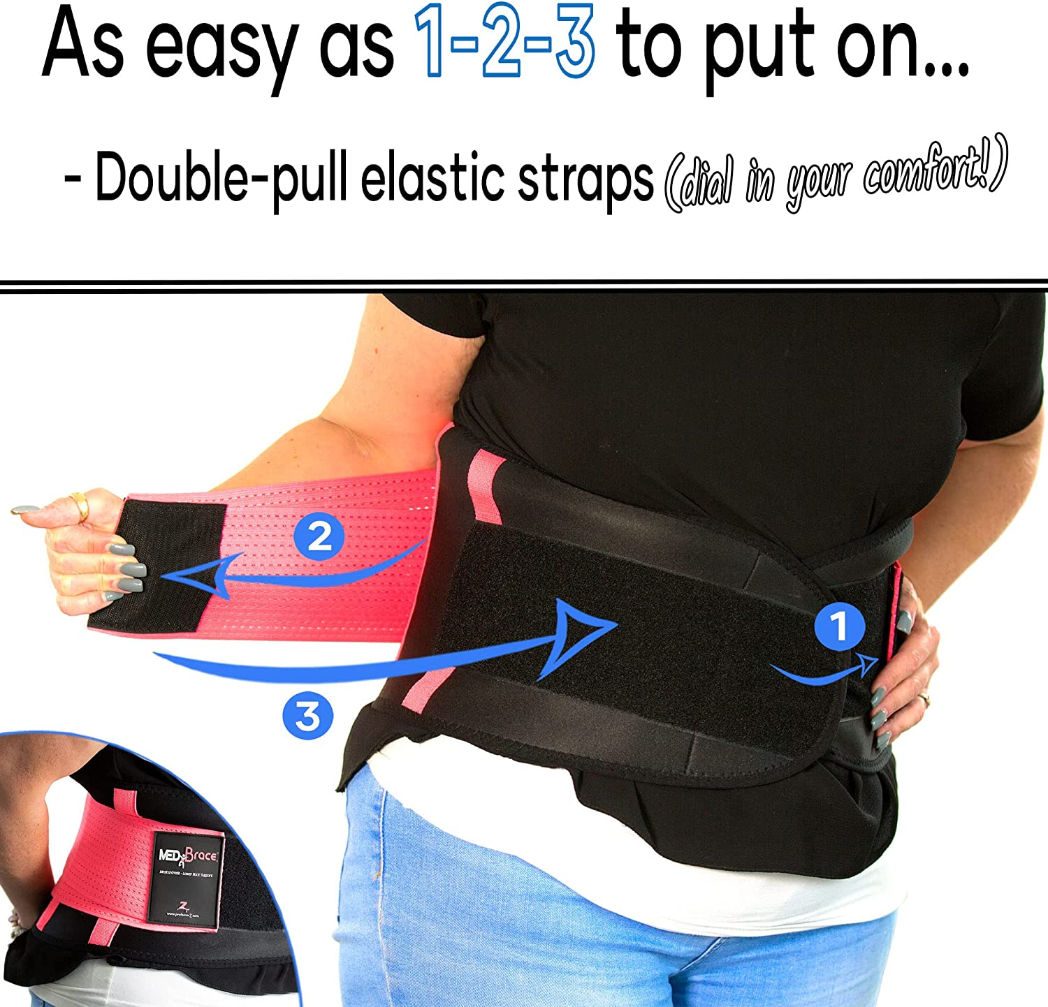 Back Support Brace, Lower Lumbar Belt Medibrace (Medical Grade) Pain & Discomfort Relief from Sciatica, Backache, Slipped Disc, Hernia, Spinal Stenosis, Spine Injury Prevention | Posture Corset image number 6