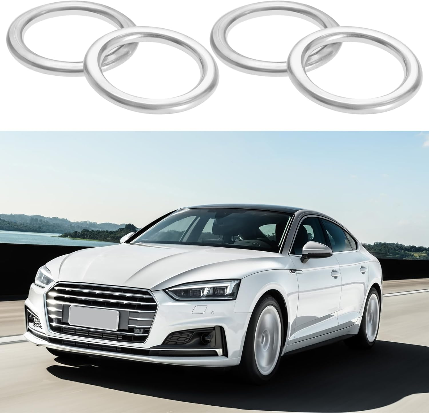 Emsea 25Pcs Oil Drain Plug Gasket Replacement N0138157 N0138158 Compatible with VW Compatible with Audi Compatible with Skoda Oil Drain Plug Washers image number 5