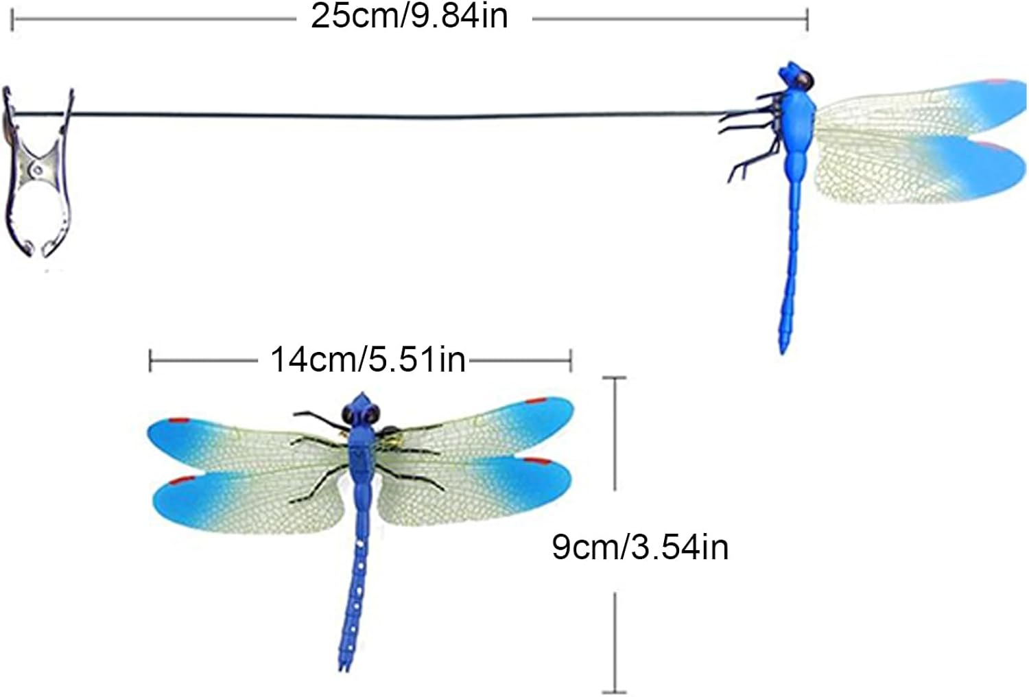 Dragon Fly Garden Decoration - Garden Stakes Fake Dragonfly Ornaments | Exquisite Planter Ornaments Decor Supplies for Farm Pathway Driveway Accessories image number 1