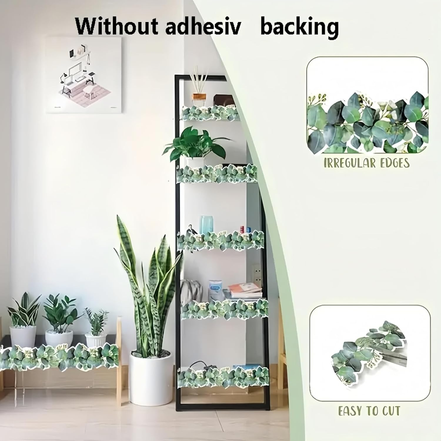 Display Borders for Classrooms,Corrugated Display Borders Roll for School Classroom Decorations,Bul/Letin Board Border,Green Display Borders Classroom Decoration,Eucalyptus Border Bul/Letin Board image number 1