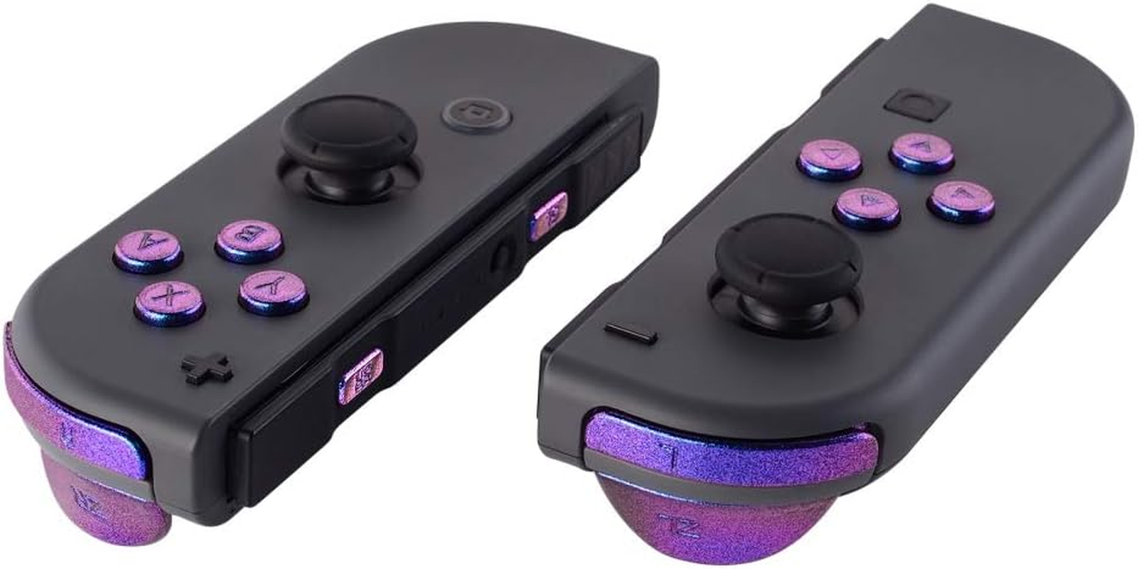 Extremerate Chrome Pink Glossy Replacement ABXY Direction Keys SR SL L R ZR ZL Trigger Buttons Springs, Full Set Buttons Fix Kits with Tools for Nintendo Switch Joy-Con - Joycon Shell NOT Included