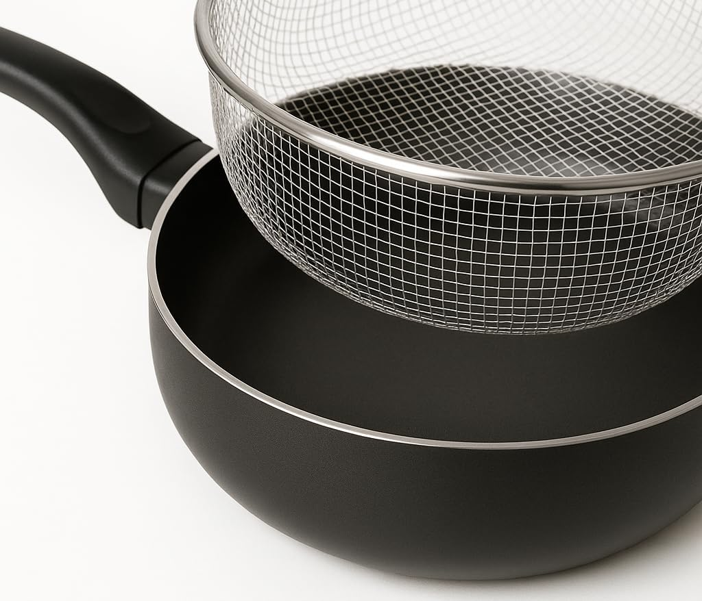LS Kitchen - Frying Pan with Non-Stick Coating - Frying Pan - Pan with Frying Basket - Diameter 20 Cm