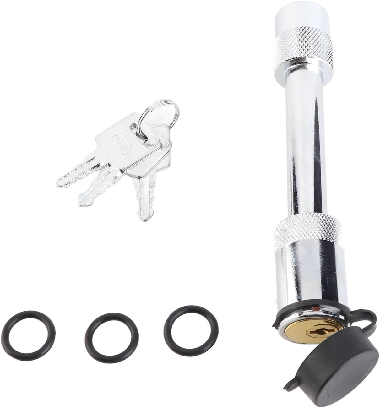 Stainless Steel Barbell Locking Hitch Pin for Trailer Hitch Locking Tow Pin with 3 Keys Fit image number 4
