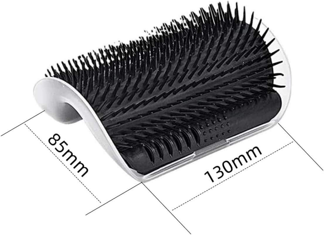 Changyeah Pack of 4 Soft Cat Brush, Massage Corner Cat Pet, Wall Corner Cat Brush, Cat Toy with Catnip, Massage Corner for Cats, for Massaging Fur Removal (Black)