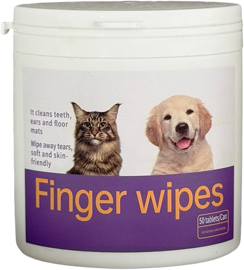 Dog Cat Multi-Purpose Cleaning Finger Wipes - Gentle Ear, Teeth & Daily Care with Natural Aloe & Cornflower, Safe Alcohol-Free Pet Hygiene Formula, Easy-To-Use Disposable Wipes 50Ct image number 2