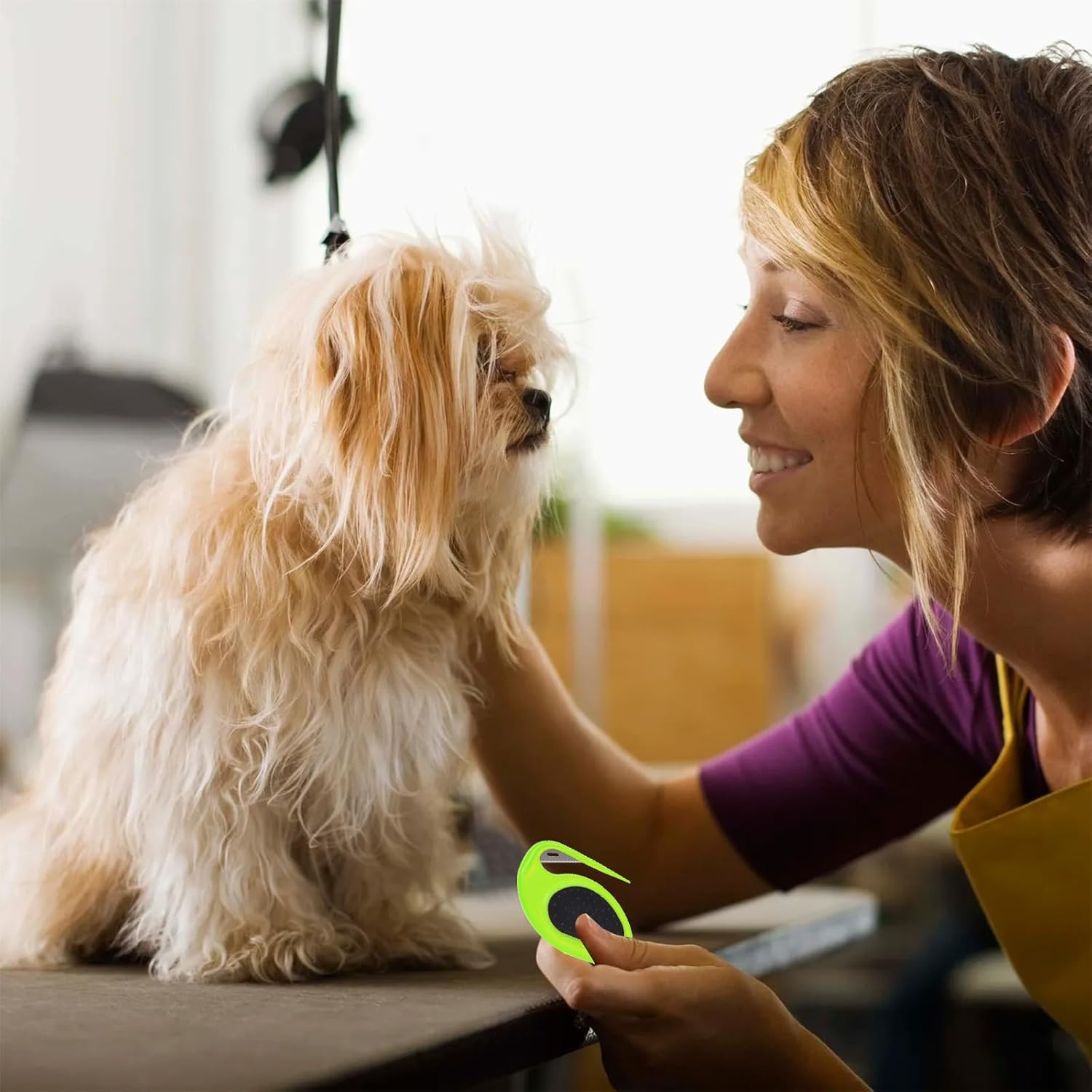 Knot Comb for Cats and Dogs, Portable Detangling Comb for Dogs and Cats, with Non-Slip Handle, Pet Hair Remover, Cat and Dog Comb for Removing Tangled and Loose Hair (Blue image number 2