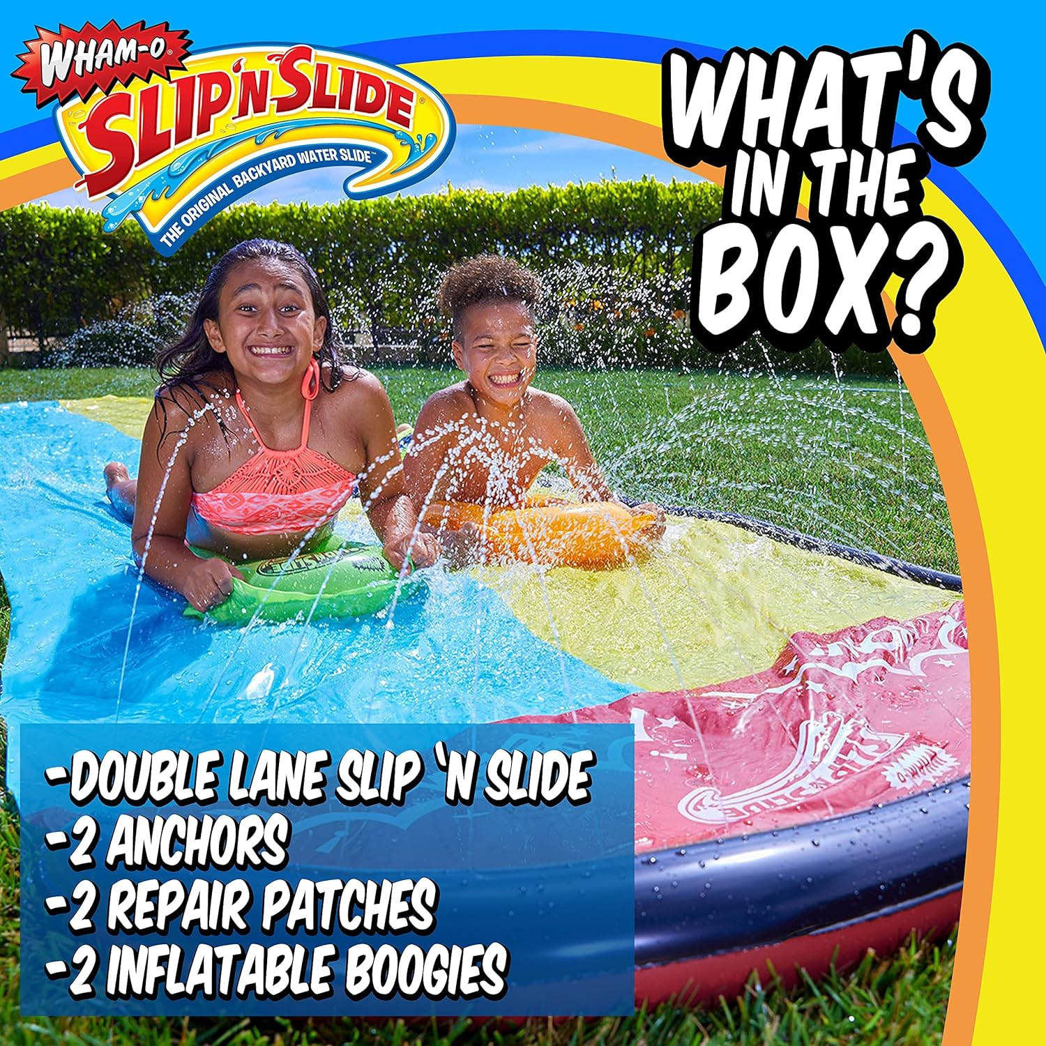 Wham-O Slip N Slide Wave Rider Double with 2 Slide Boogies