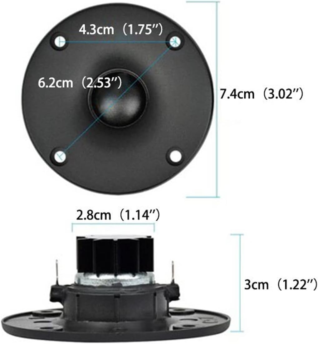 TGMGADANTV 2Pcs Tweeter 1" Inch 6 Ohm 30W Dome Silk Film Tweeter Hifi Treble Speaker Audio Loudspeaker with Heatsink Bookshelf Speaker image number 2