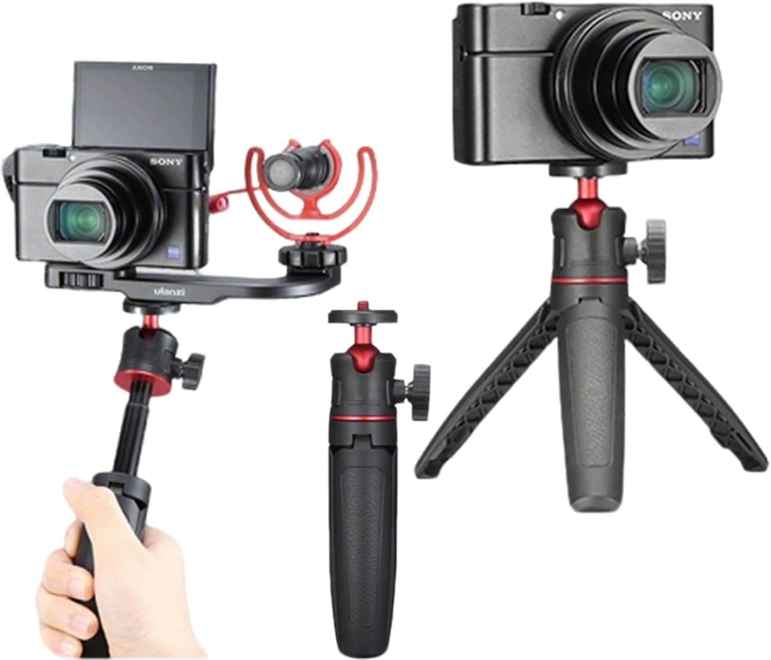 Luzcauwy Extension Pole Tripod, 3-In-1 Mini Selfie Stick Tripod Stand for Iphone, Samsung, Sony RX100 & Canon G7X &ndash; 15Cm Compact Vlogging & Travel Photography Mount (90G) image number 5