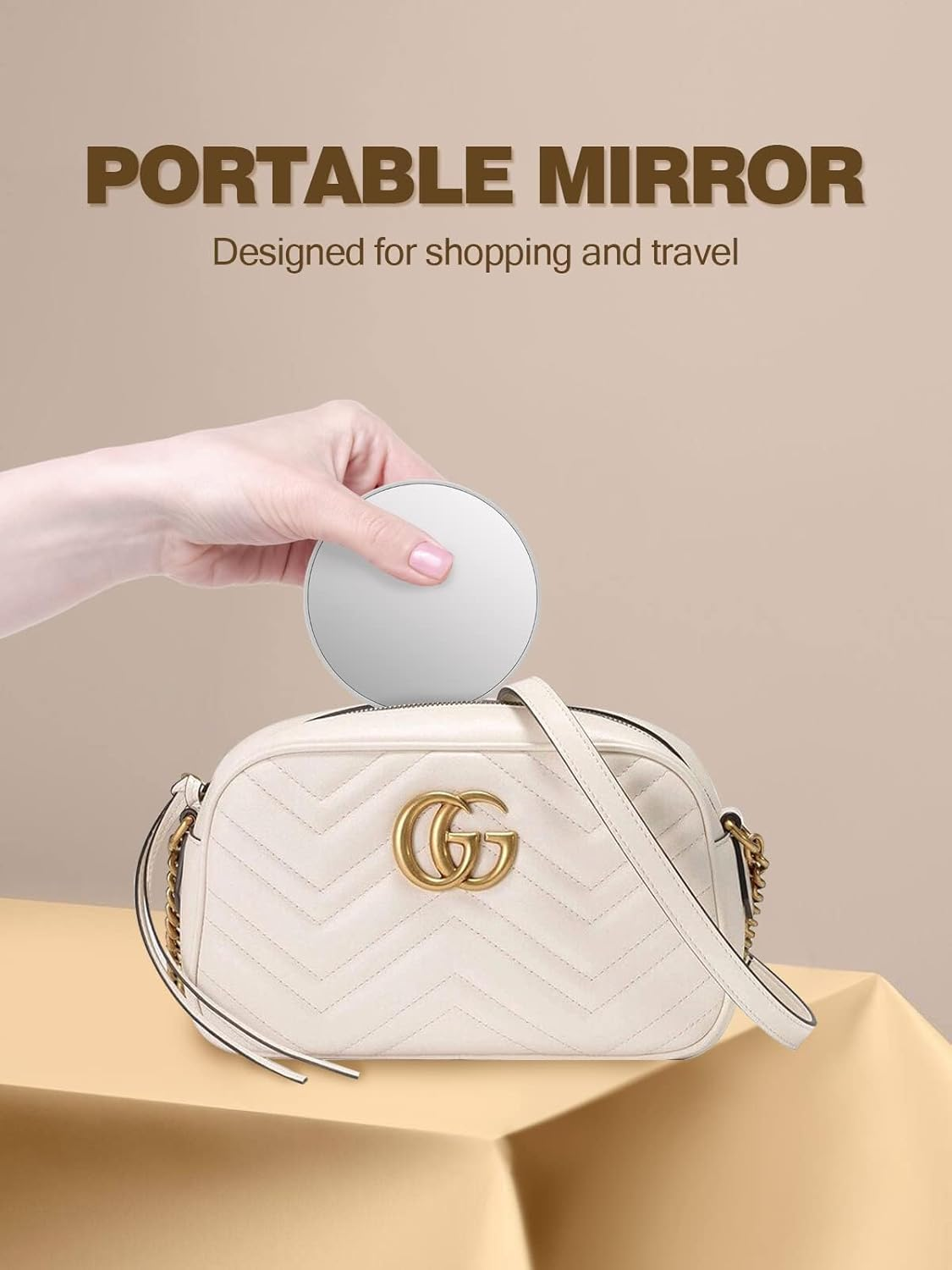 20X Magnifying Mirror with 2 Suction Cups, 3.5 Inches Magnified Makeup Mirror and Slant Tweezers,Grey,1Pc image number 2