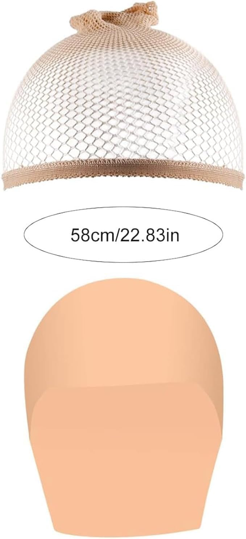 3 Packs Makeup Latex Bald Caps with 4 Nylon Wig Caps for Adult Head Wig Cap Costume Party Adult Costume Accessory image number 4