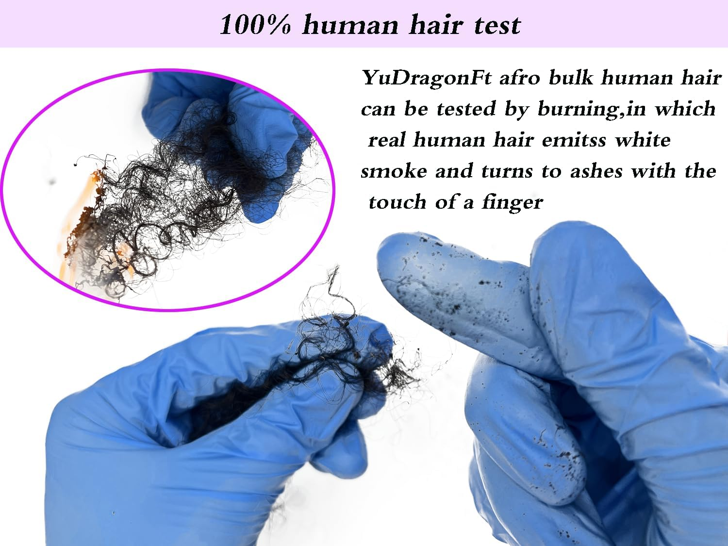 Afro Kinkys Bulk Human Hair 16 Inch 30G/Bundle Natural Black 16 Inch Afro Kinky Bulk 100% Human Hair Can Be Bleached and Dyed image number 1