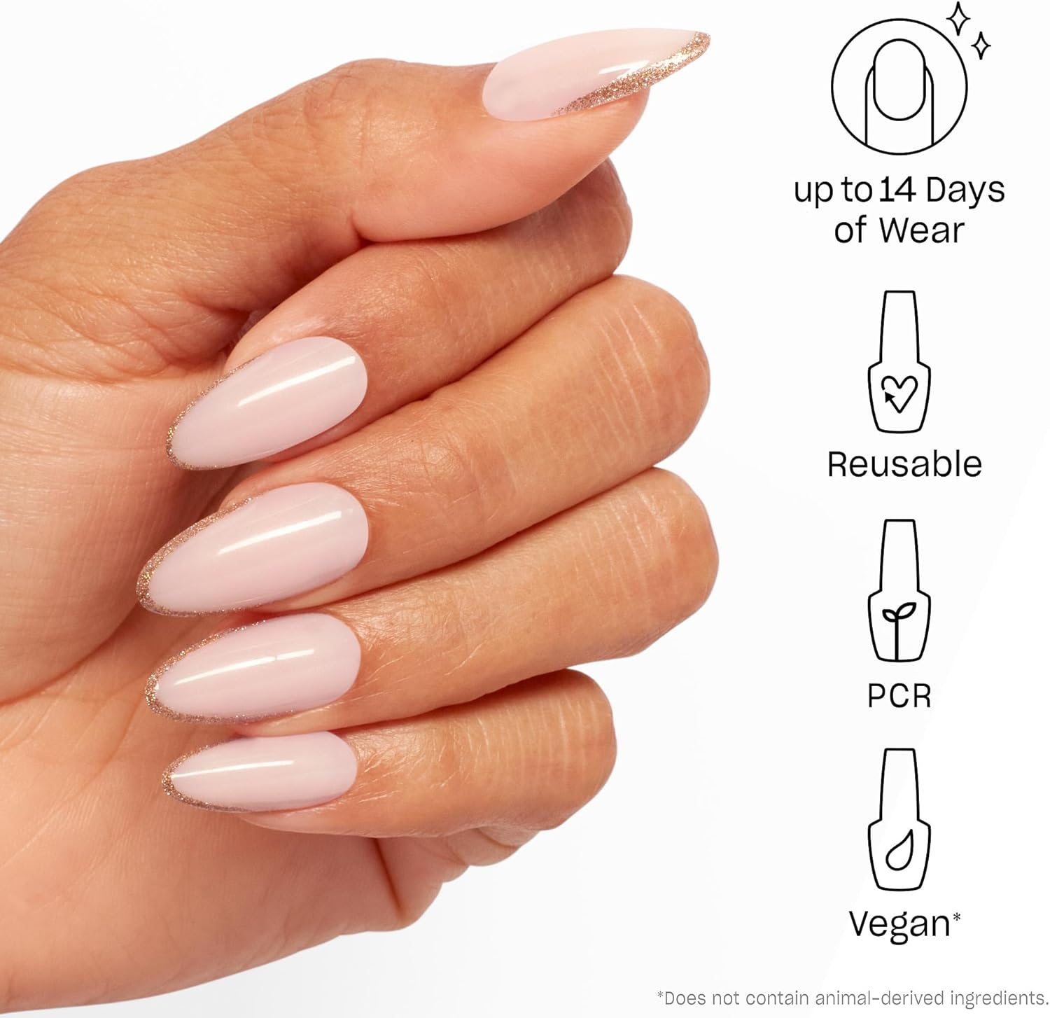 OPI Xpress/On Press on Nails, up to 14 Days of Wear, Gel-Like Salon Manicure, Reusable, Vegan, Sustainable Packaging, with Nail Glue, a Sliver of Paradise image number 4