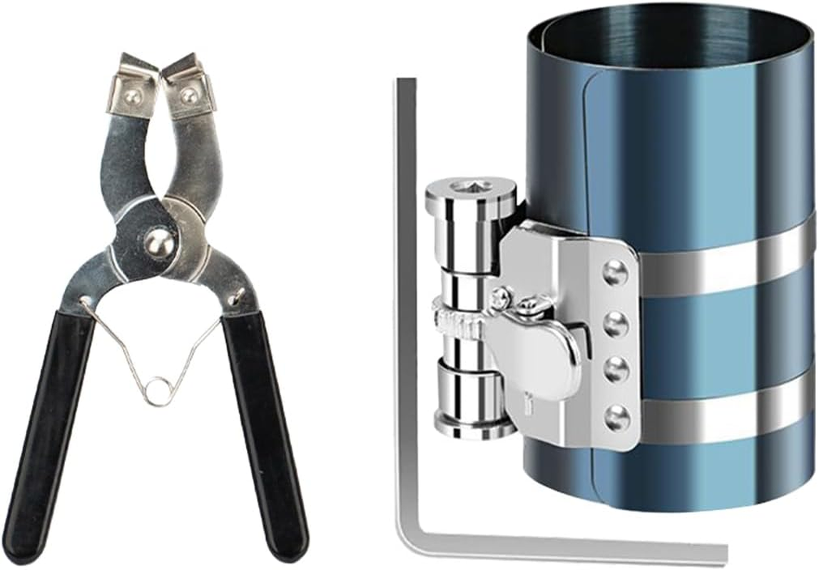 AIMALL Adjustable Piston Ring Expander Tool Set, 4IN & 6IN Automobile Piston Ring Disassembly & Installation Pliers for Engine Repair